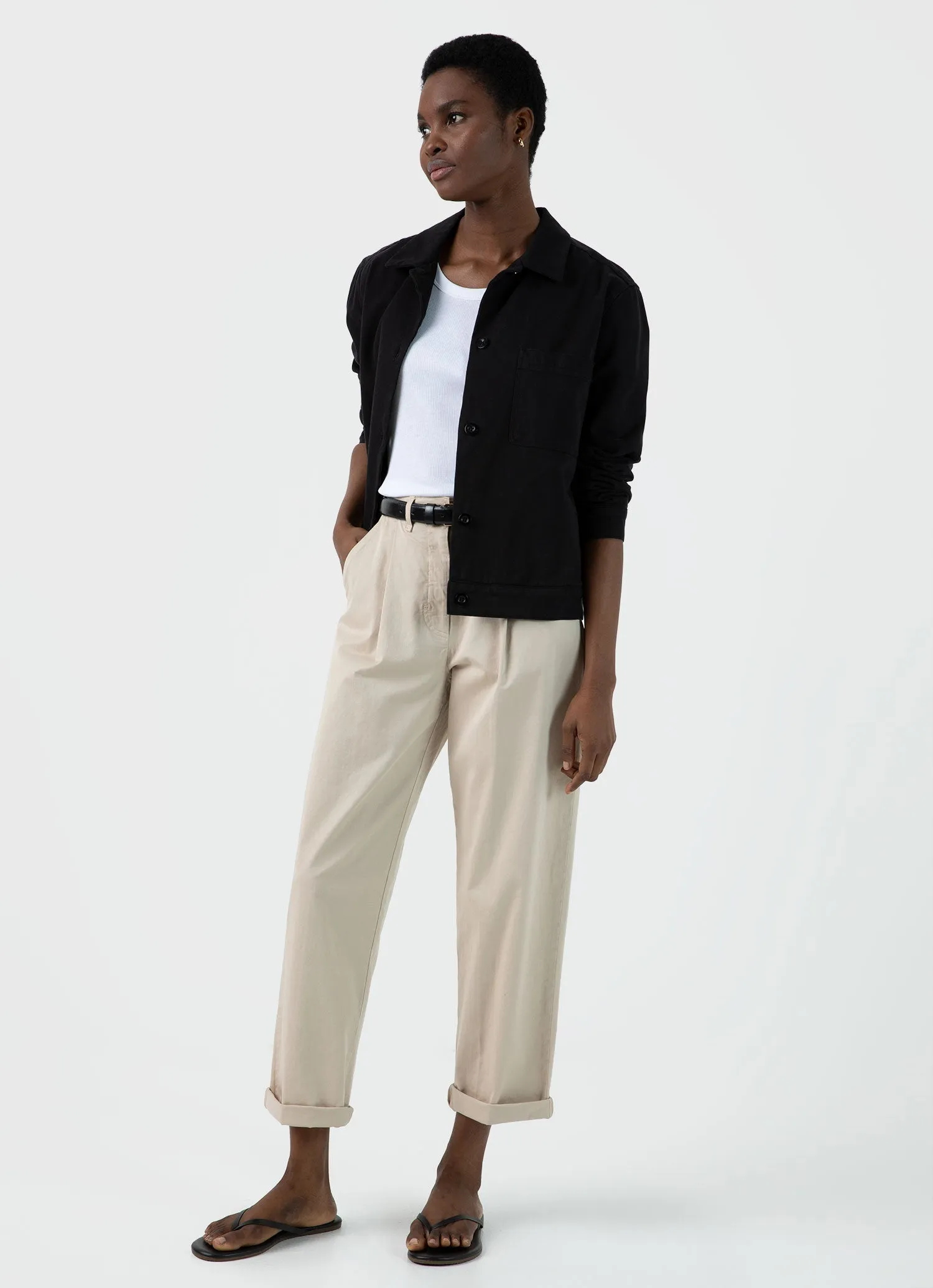 Women's Ribbed Tank Top in White sold by Sunspel product image thumbnail 2