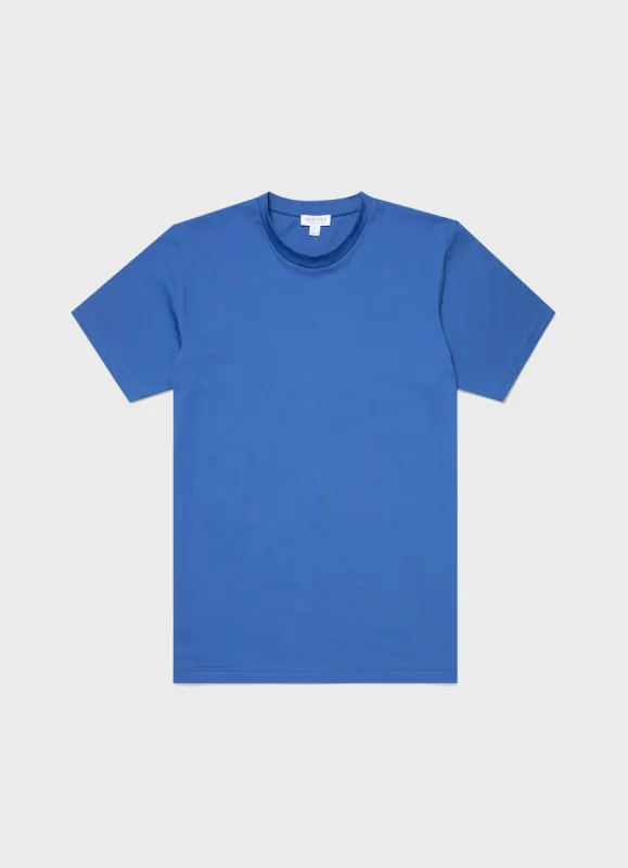 Men's Riviera Midweight T-shirt in French Blue sold by Sunspel