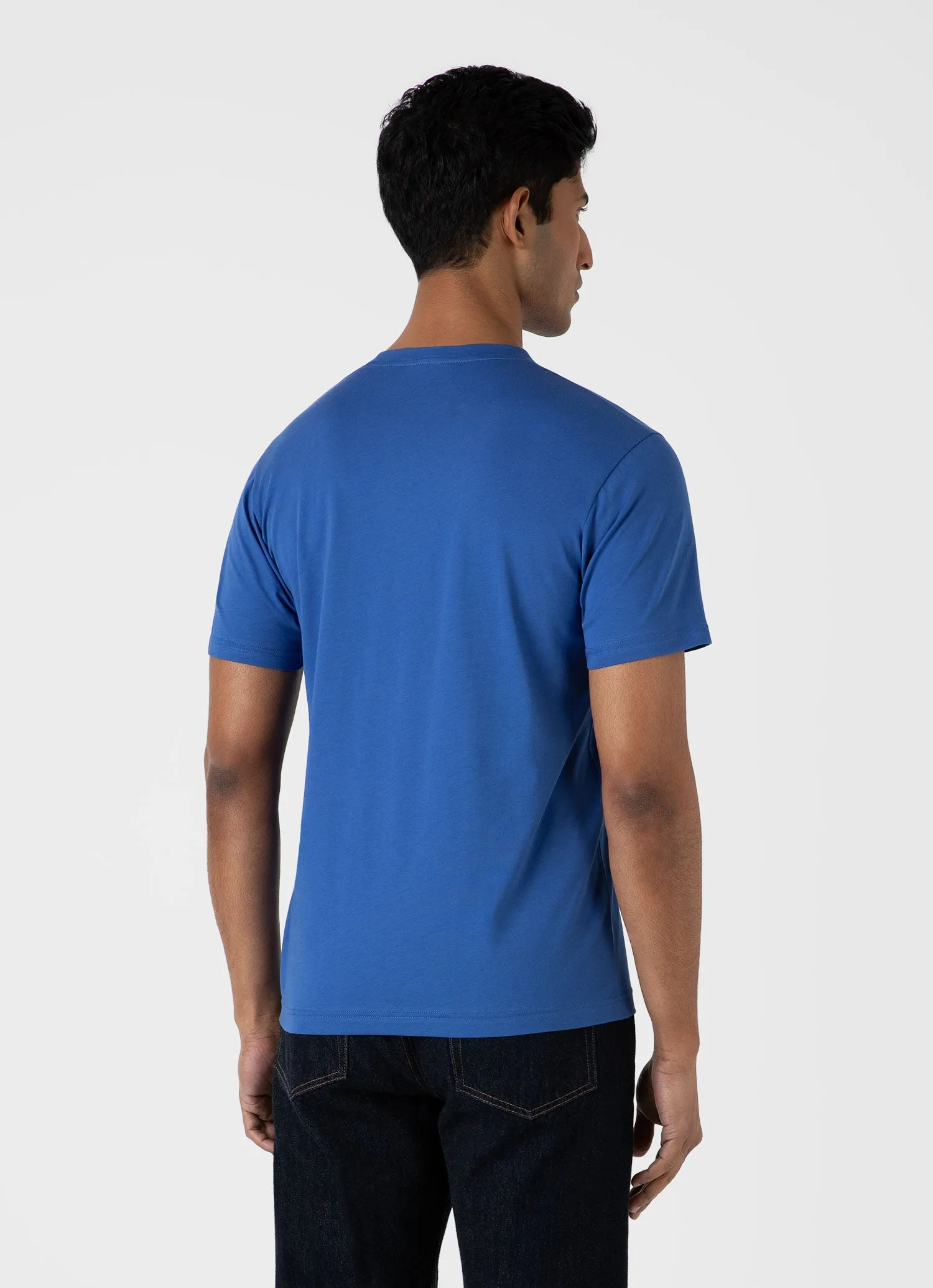 Men's Riviera Midweight T-shirt in French Blue sold by Sunspel product image thumbnail 5