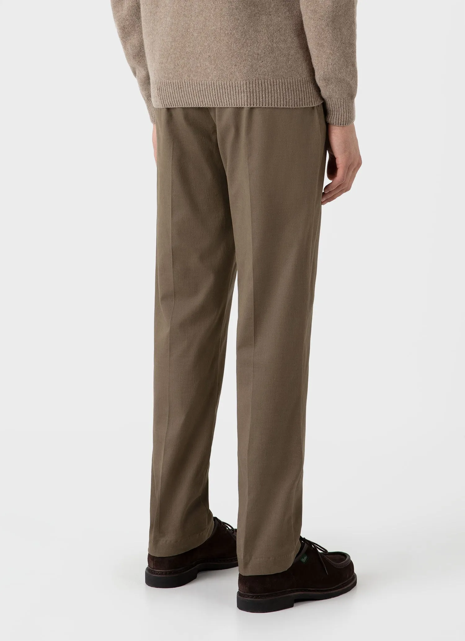 Men's Brushed Cotton Wool Trouser in Sandstone sold by Sunspel product image thumbnail 5