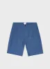 Men's Pleated Linen Short in Blue Melange sold by Sunspel