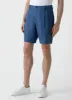 Men's Pleated Linen Short in Blue Melange sold by Sunspel