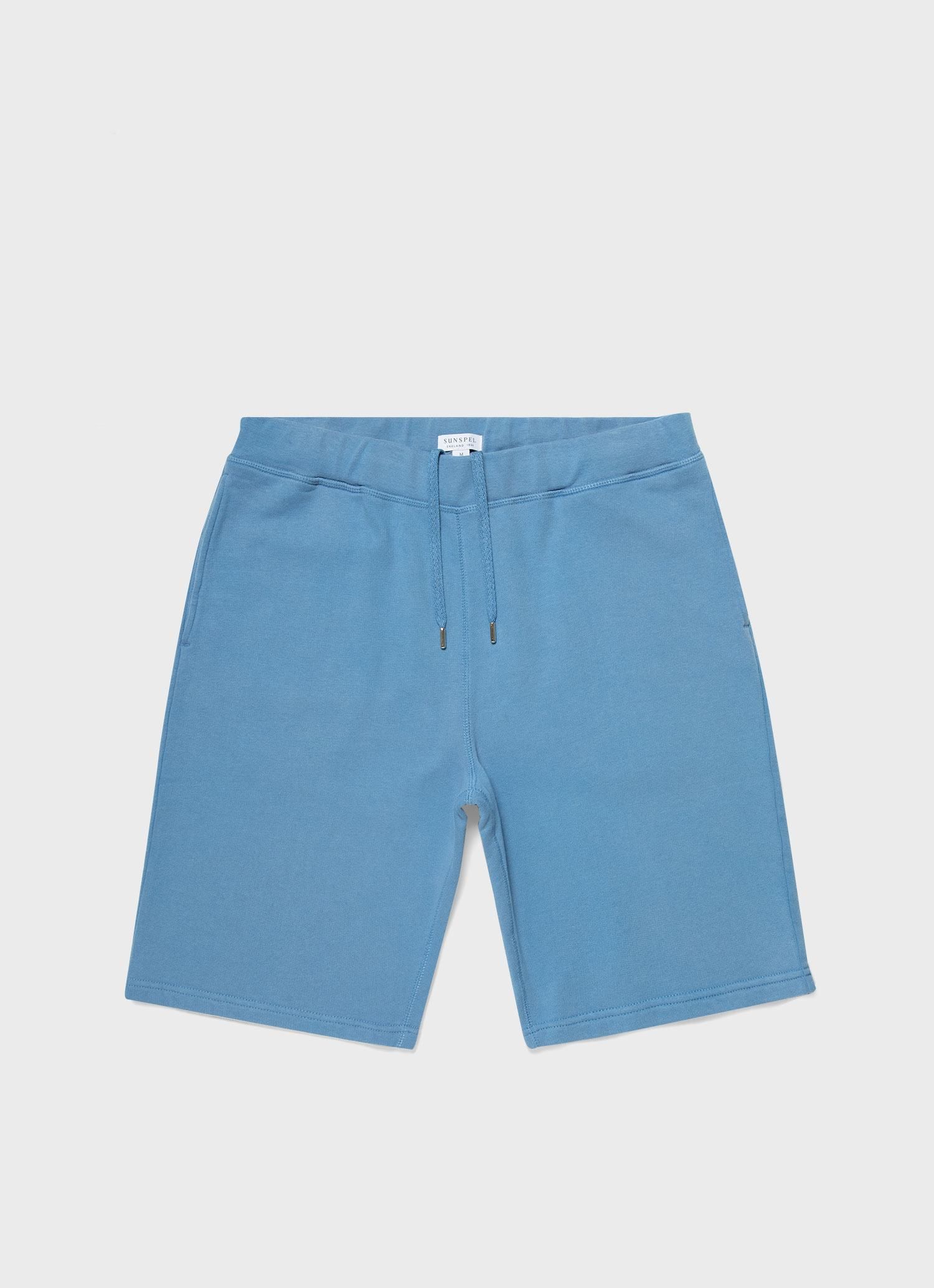 Men's Loopback Shorts in Lake Blue sold by Sunspel