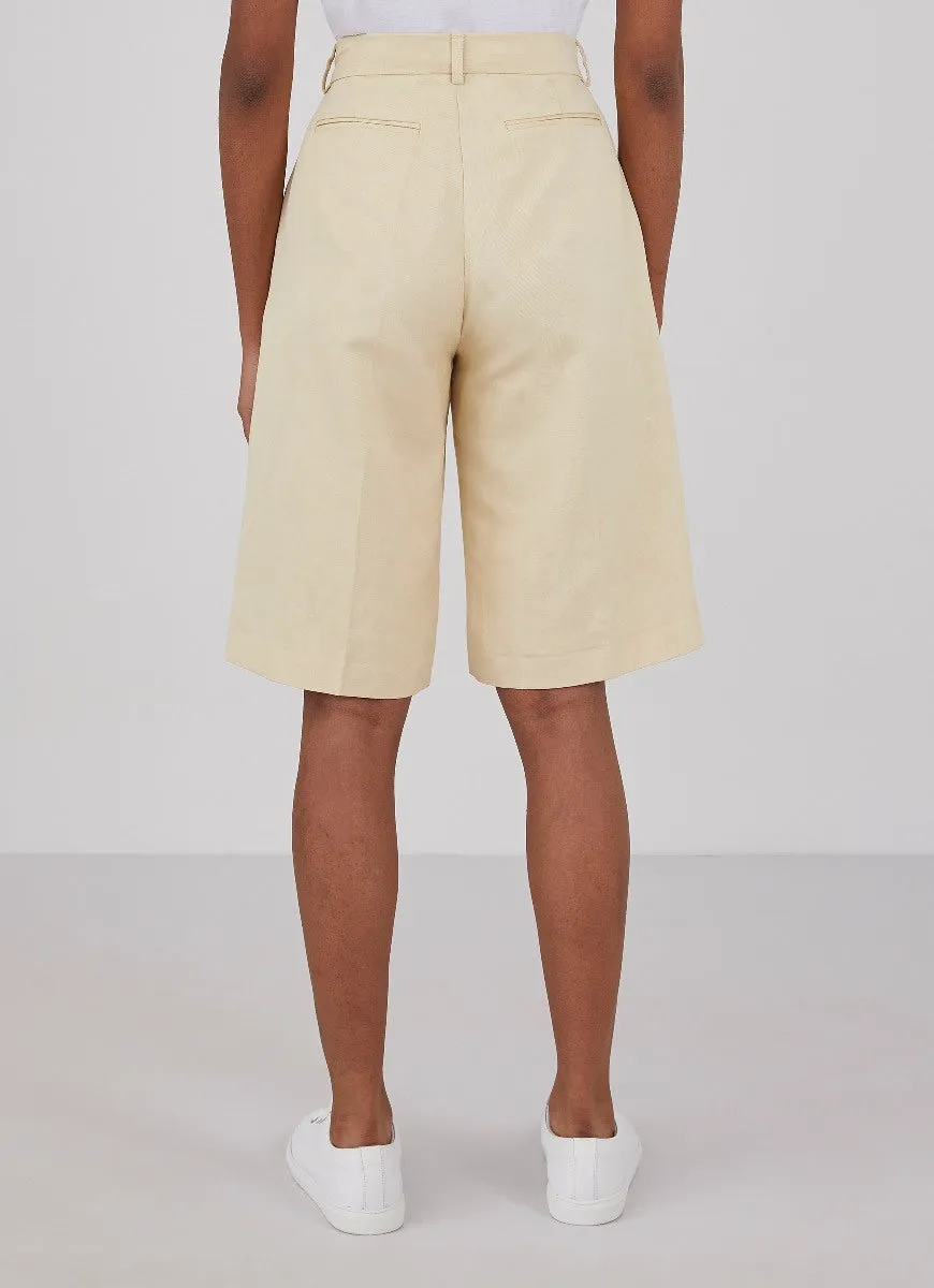 Women's Linen Lyocell Short in Light Beige sold by Sunspel product image thumbnail 3