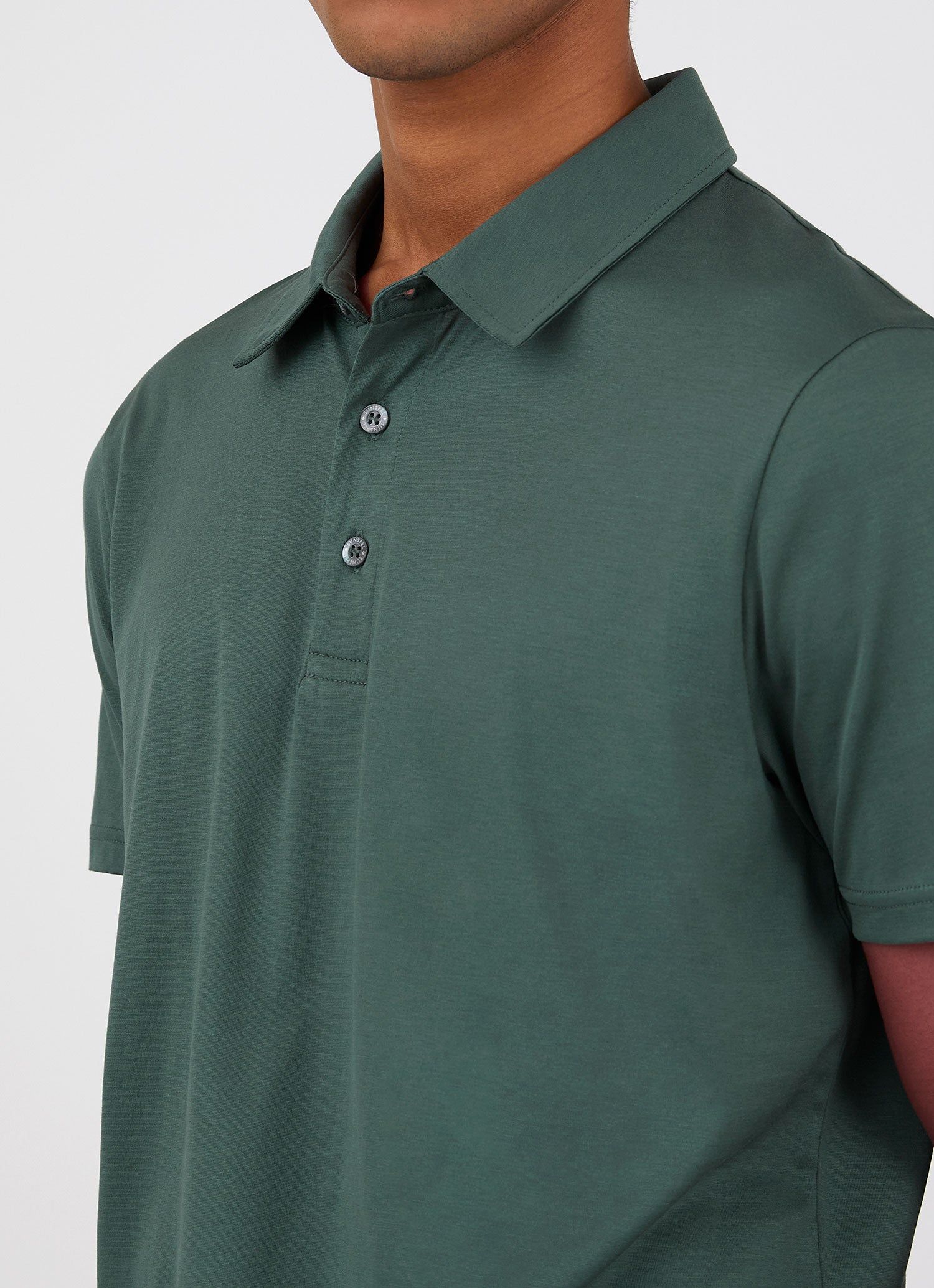 Men's Jersey Classic Polo Shirt in Deep Green sold by Sunspel product image thumbnail 5