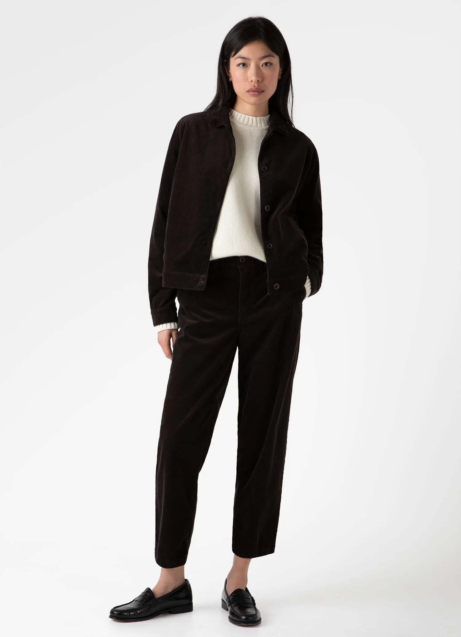 Women's Corduroy Trouser in Coffee sold by Sunspel product image thumbnail 2