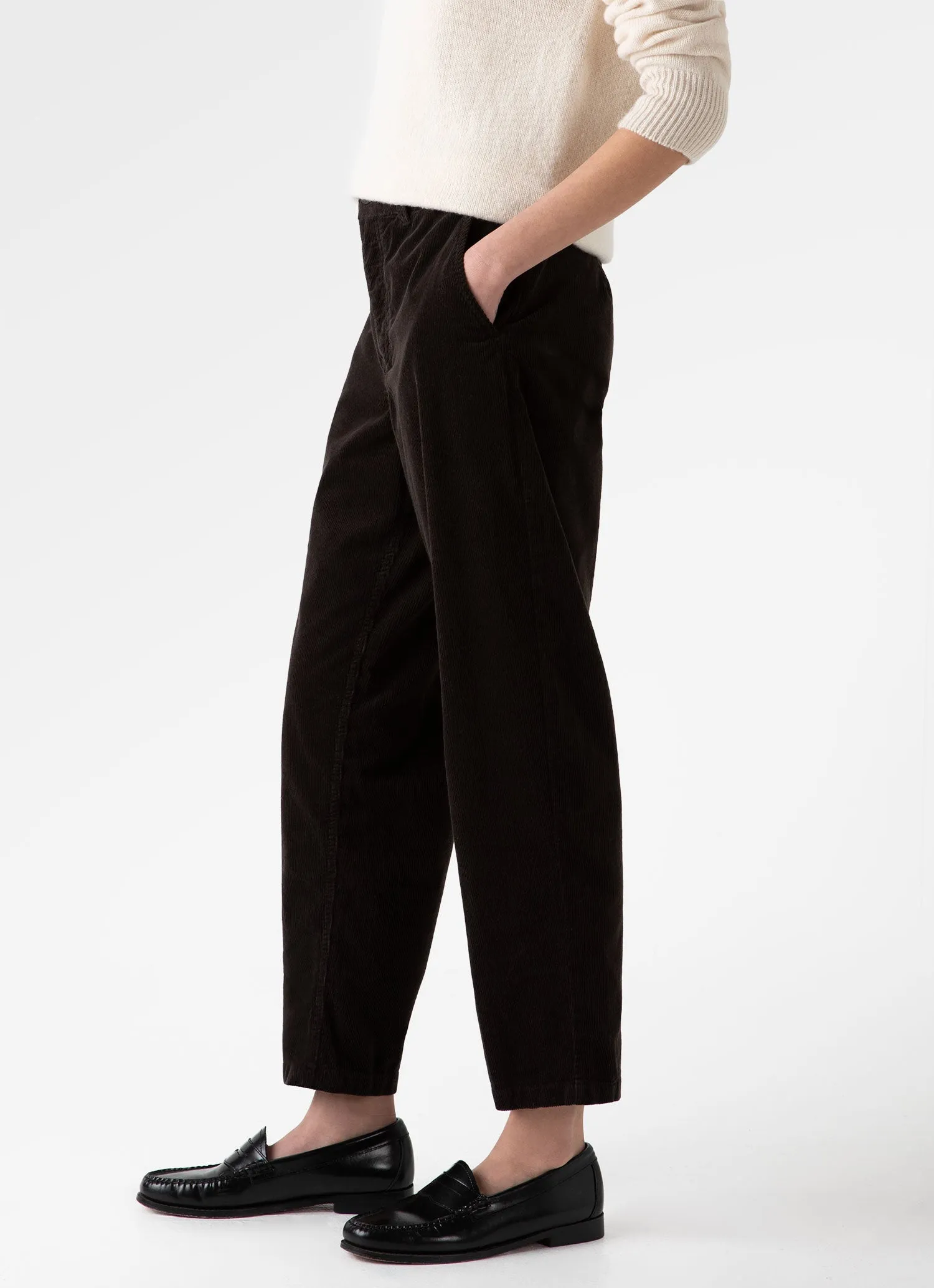 Women's Corduroy Trouser in Coffee sold by Sunspel product image thumbnail 3