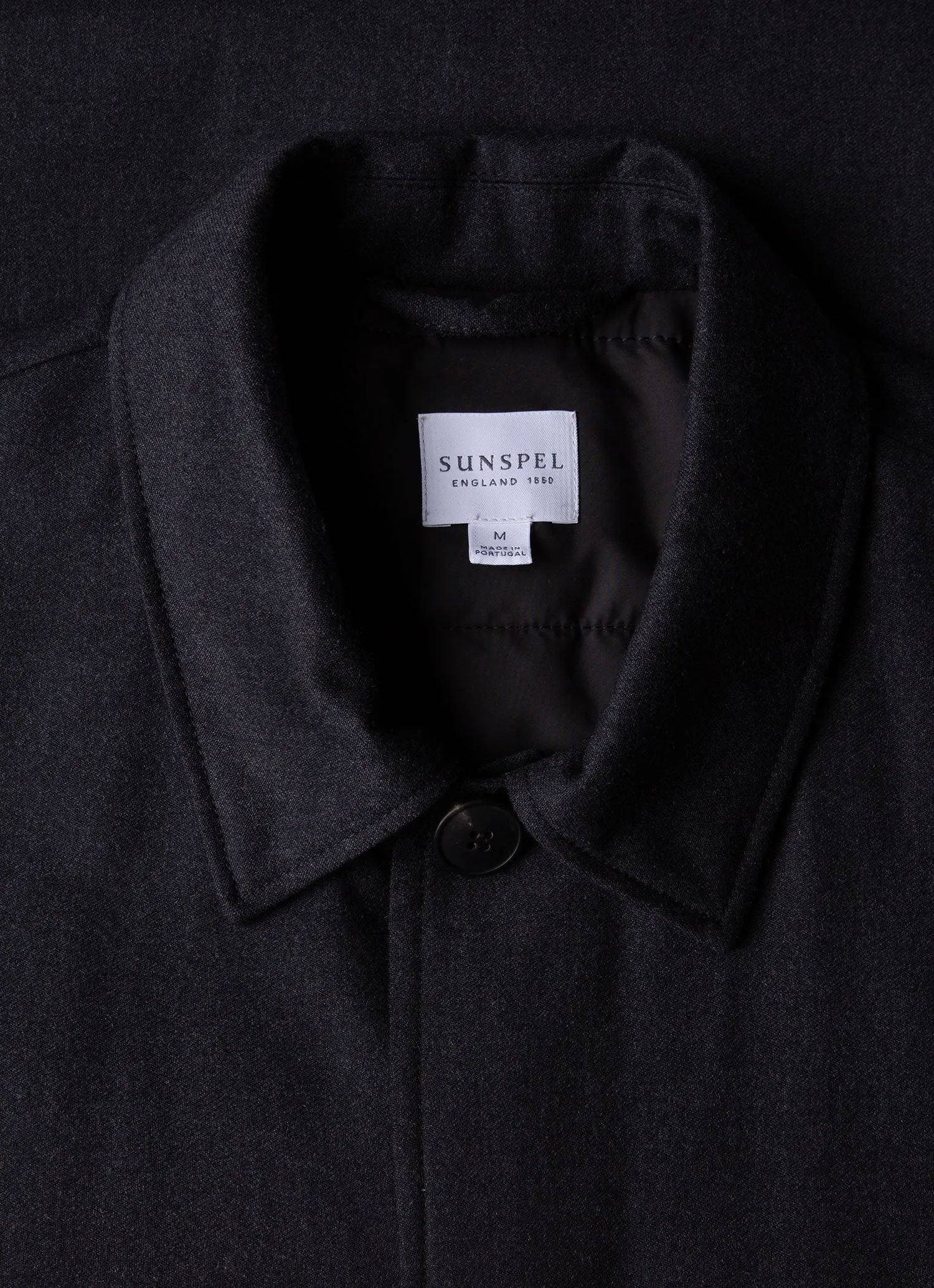 Men's Insulated Wool Jacket in Charcoal Melange sold by Sunspel product image thumbnail 4