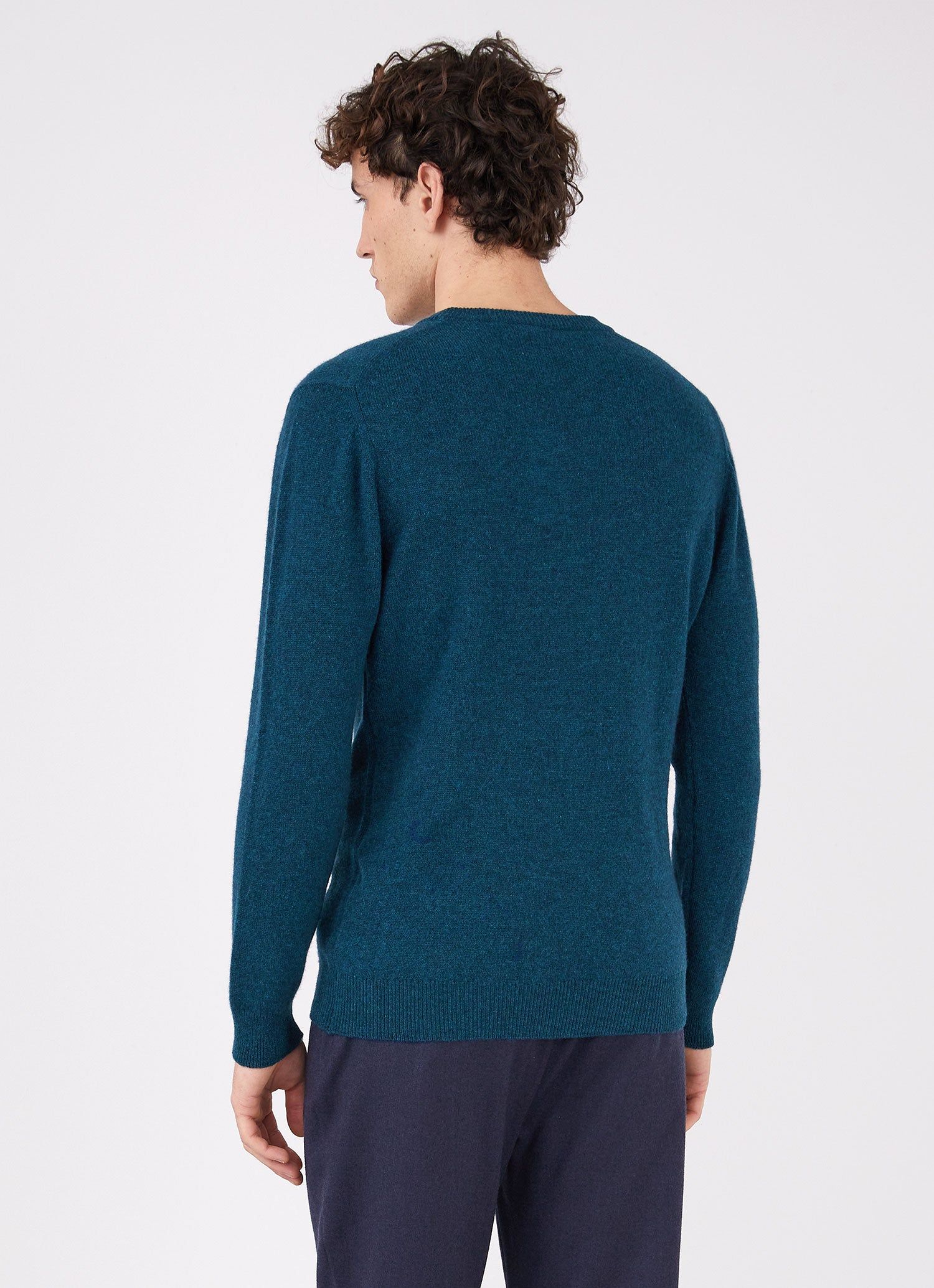 Men's Cashmere Crew Neck Jumper in Teal sold by Sunspel product image thumbnail 4