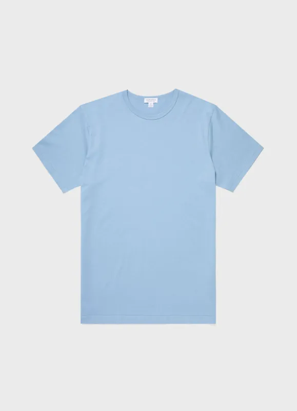 Men's Classic T-shirt in Sky Blue sold by Sunspel