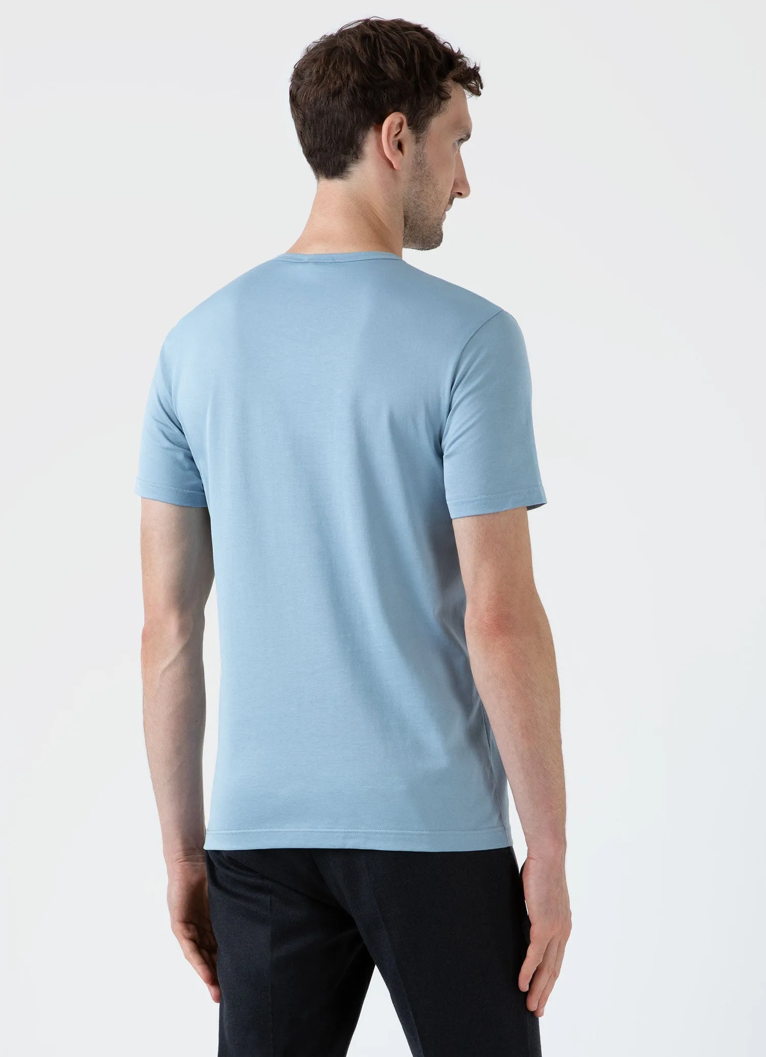 Men's Classic T-shirt in Sky Blue sold by Sunspel product image thumbnail 5