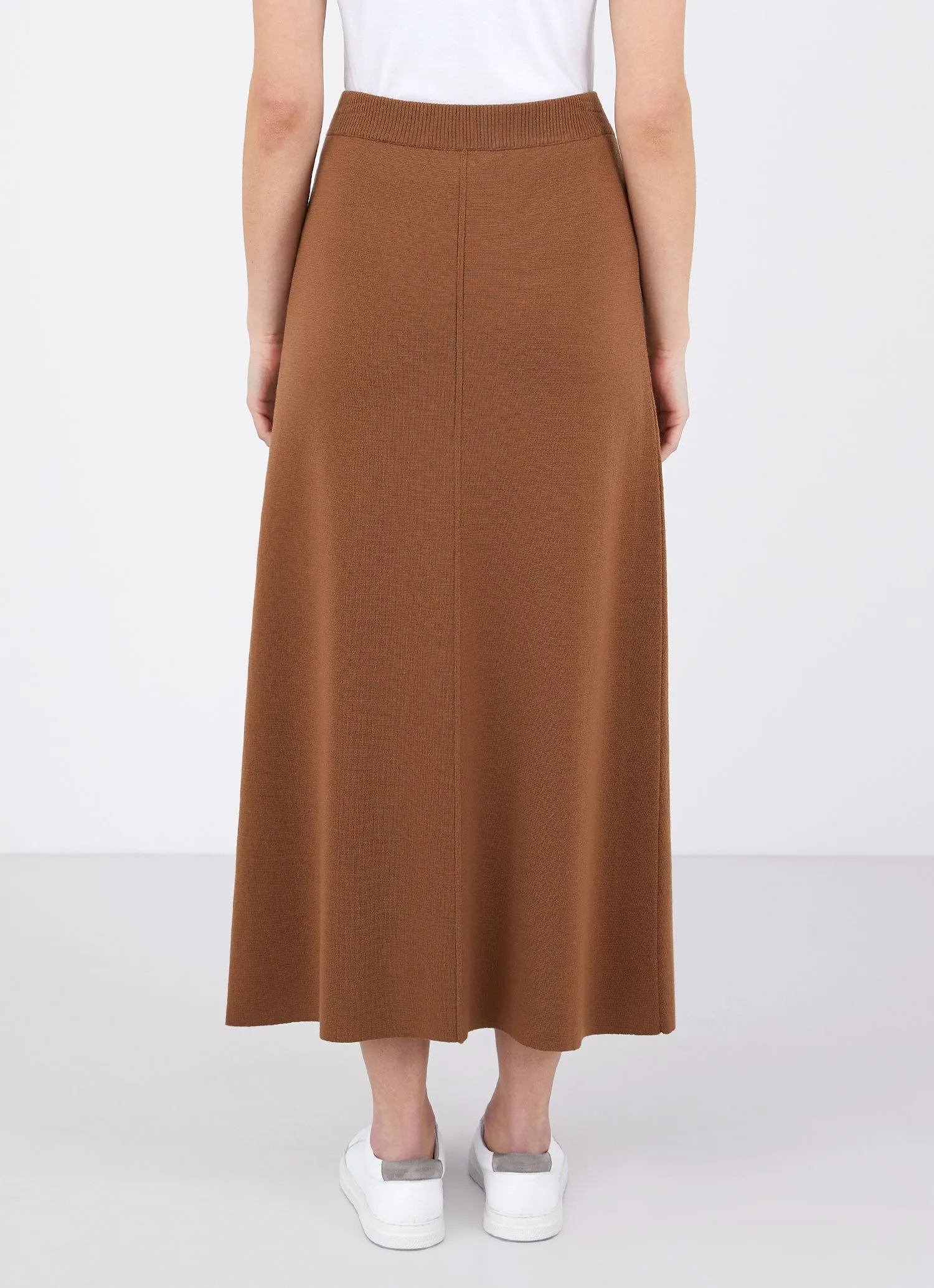 Women's Merino Midi Skirt in Mushroom sold by Sunspel product image thumbnail 2