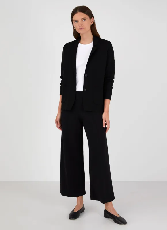 Women's Milano Knit Blazer in Black made by Sunspel