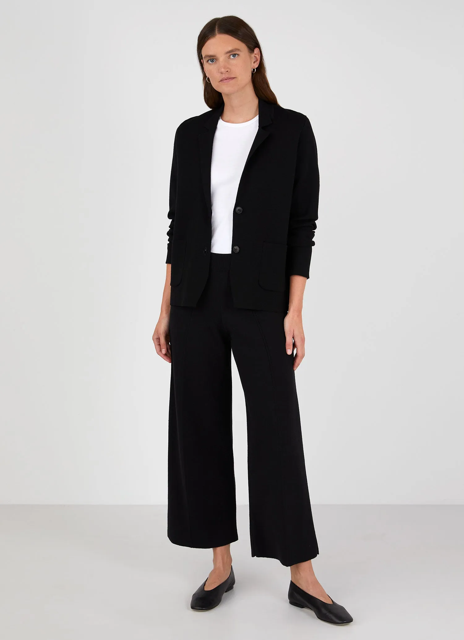 Women's Milano Knit Blazer in Black sold by Sunspel