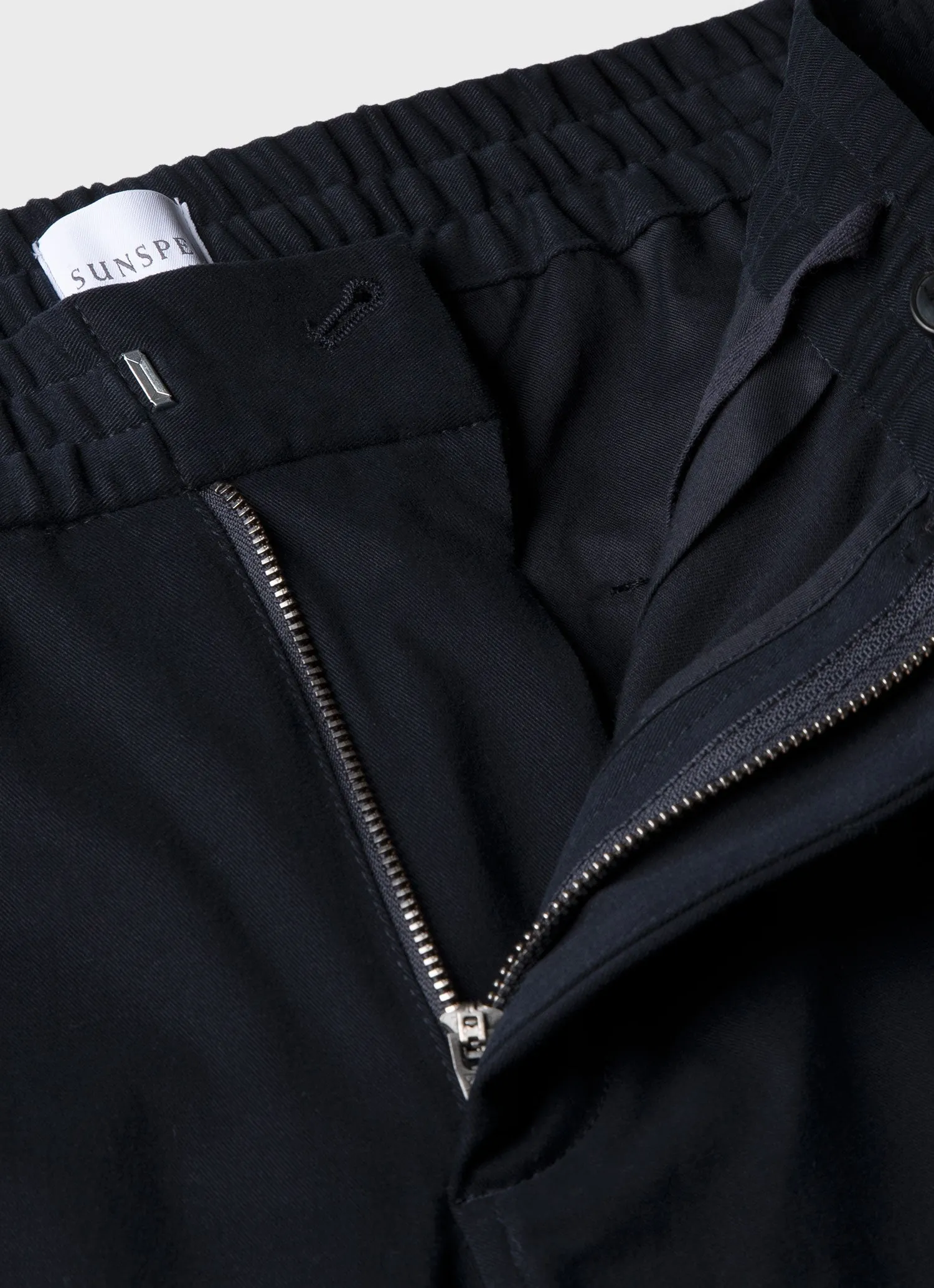 Men's Brushed Cotton Wool Drawstring Trouser in Navy sold by Sunspel product image thumbnail 4