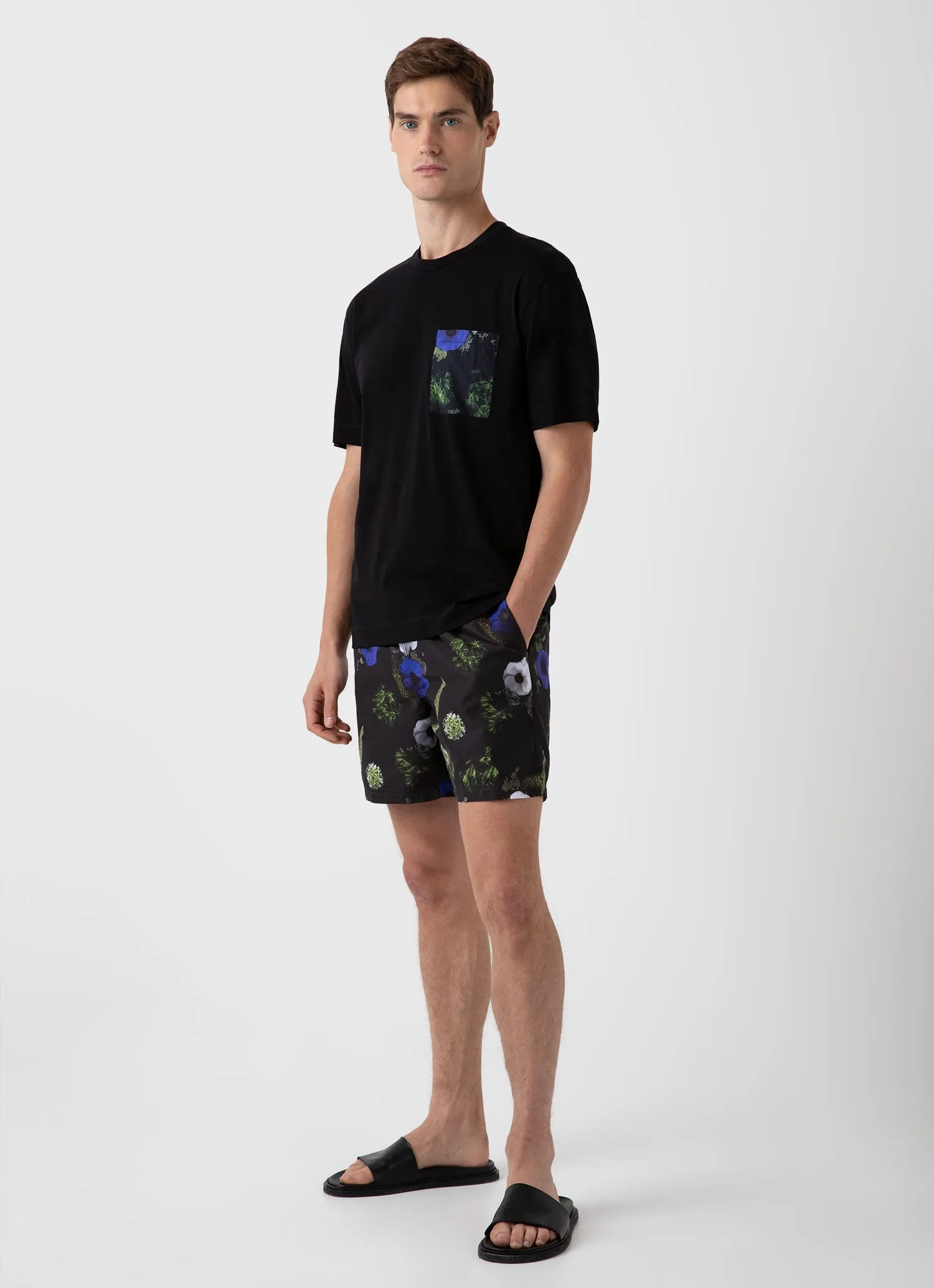Men's Charlotte Gosch Pocket T-shirt in Sea Moss sold by Sunspel product image thumbnail 3