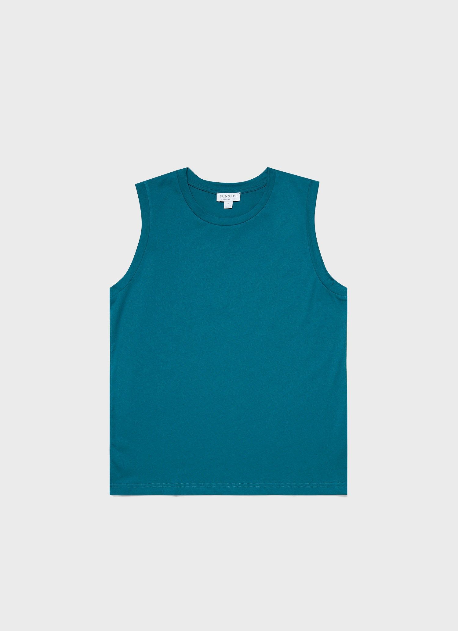 Women's Boy Fit Tank in Lagoon Blue sold by Sunspel product image thumbnail 5