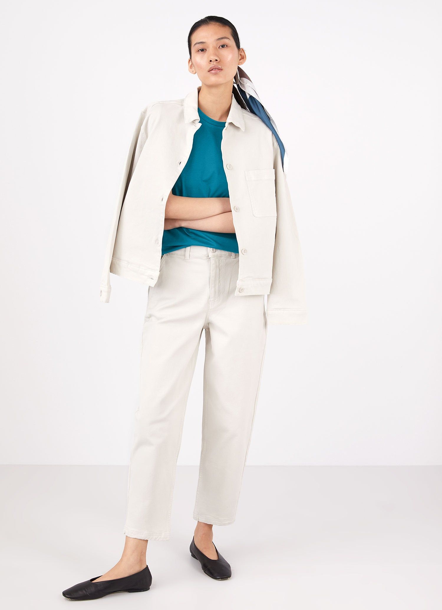 Women's Boy Fit Tank in Lagoon Blue sold by Sunspel product image thumbnail 3