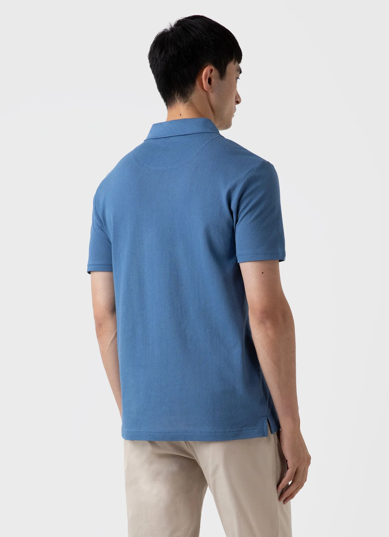 Men's Riviera Polo Shirt in Bluestone sold by Sunspel product image thumbnail 4