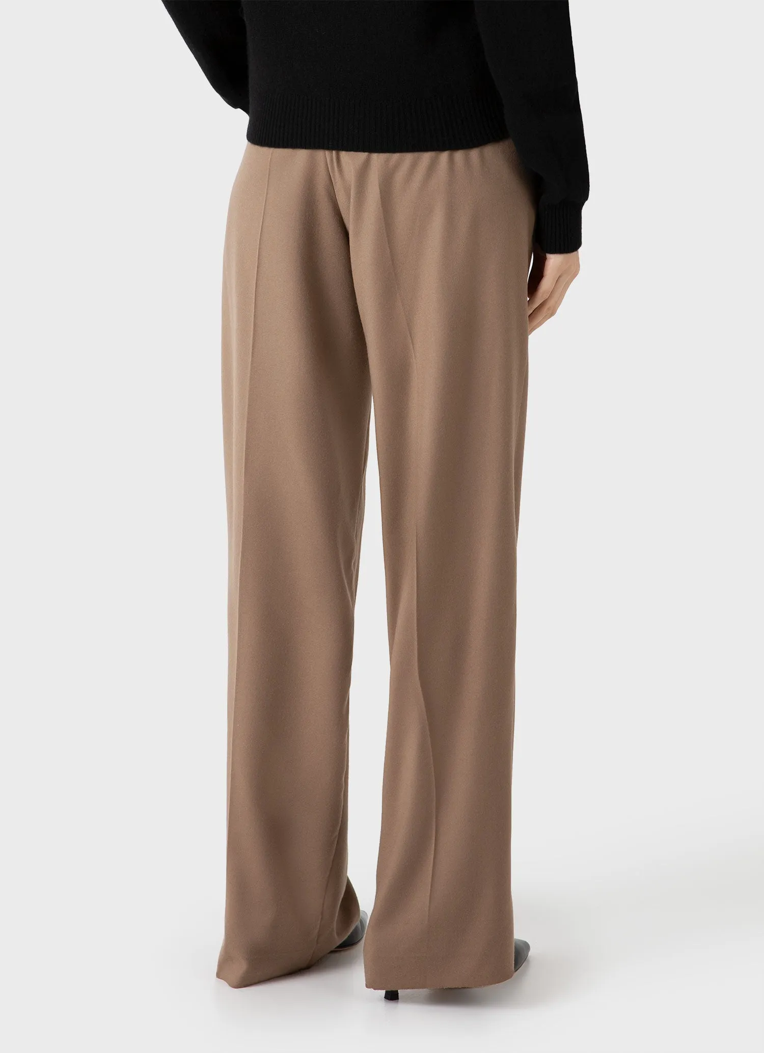 Women's Wool Flannel Trouser in Light Camel sold by Sunspel product image thumbnail 3
