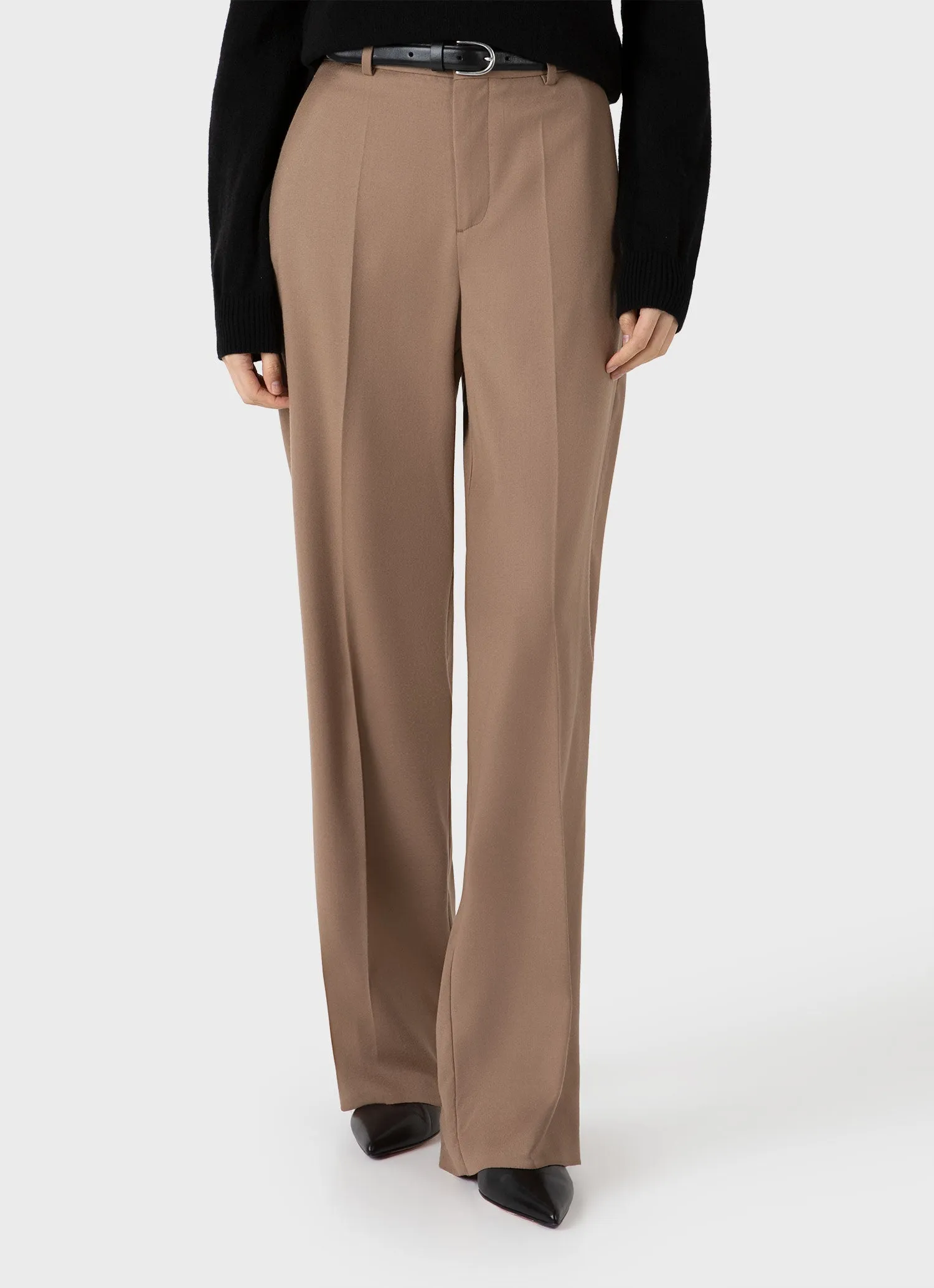 Women's Wool Flannel Trouser in Light Camel sold by Sunspel product image thumbnail 2