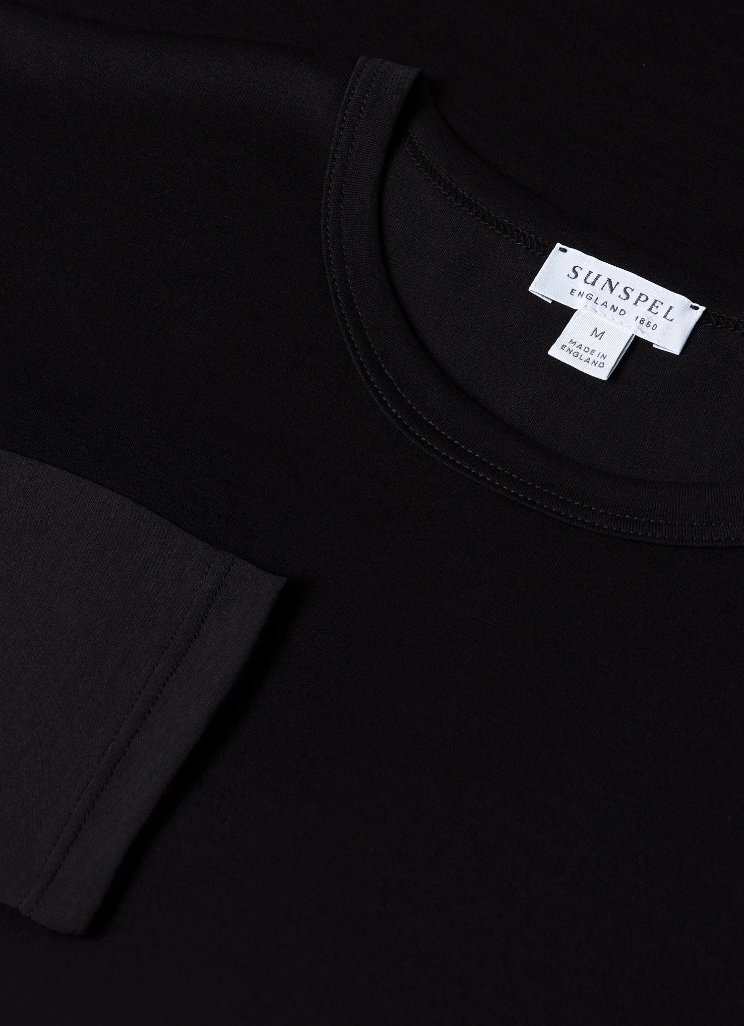 Men's Classic Long Sleeve T-shirt in Black sold by Sunspel product image thumbnail 4
