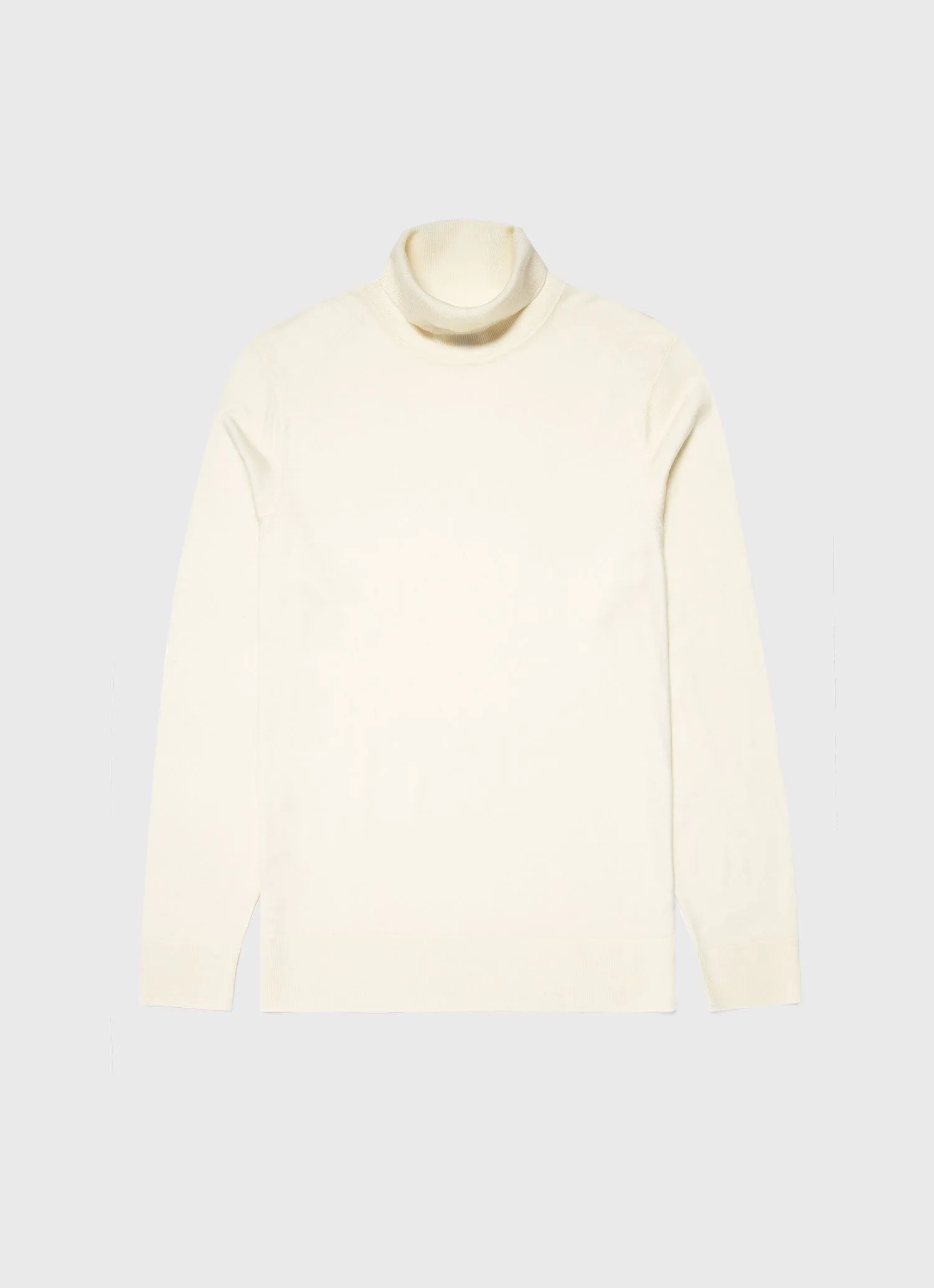 Men's Extra-Fine Merino Roll Neck in Archive White sold by Sunspel