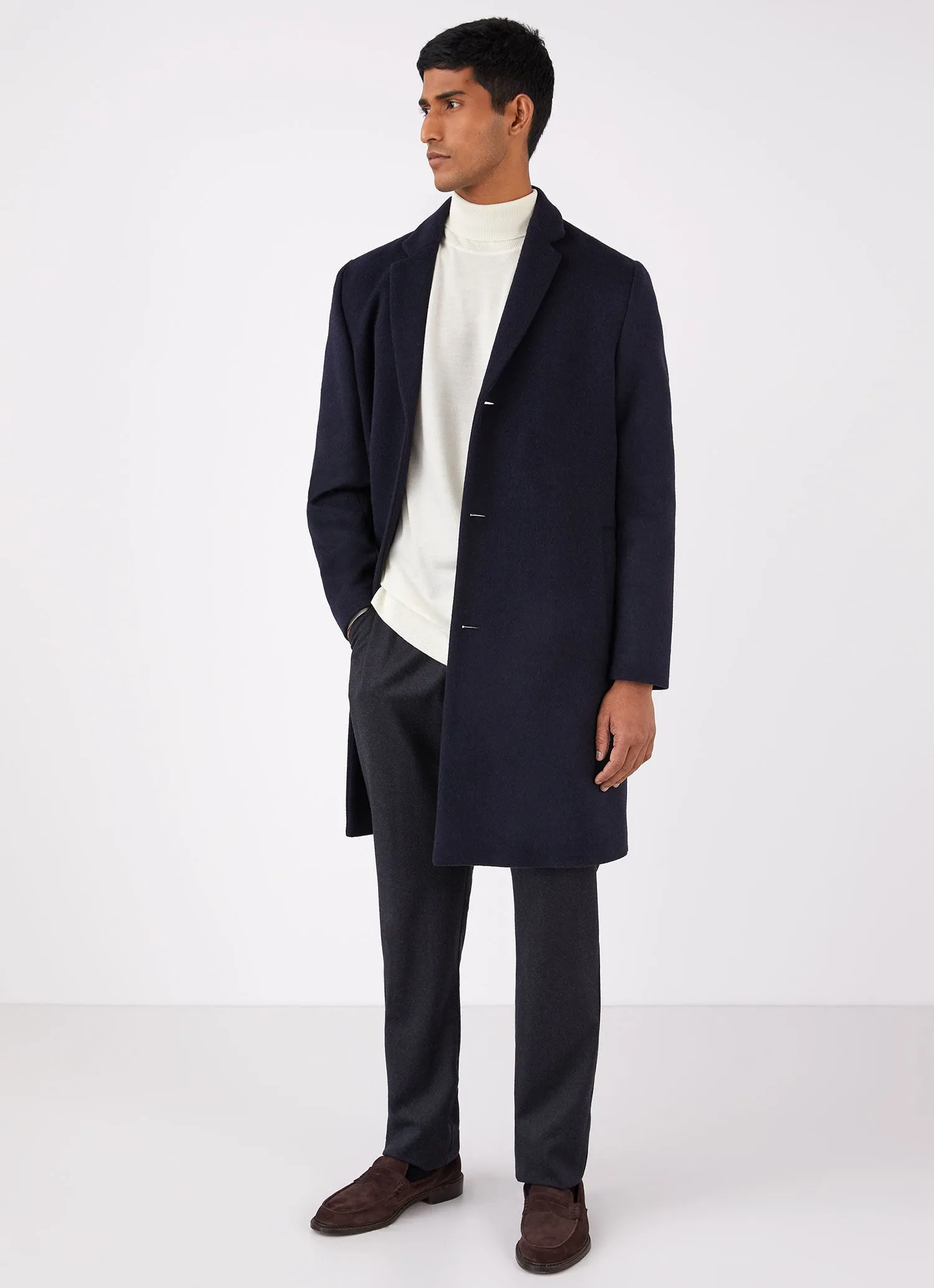 Men's Extra-Fine Merino Roll Neck in Archive White sold by Sunspel product image thumbnail 3