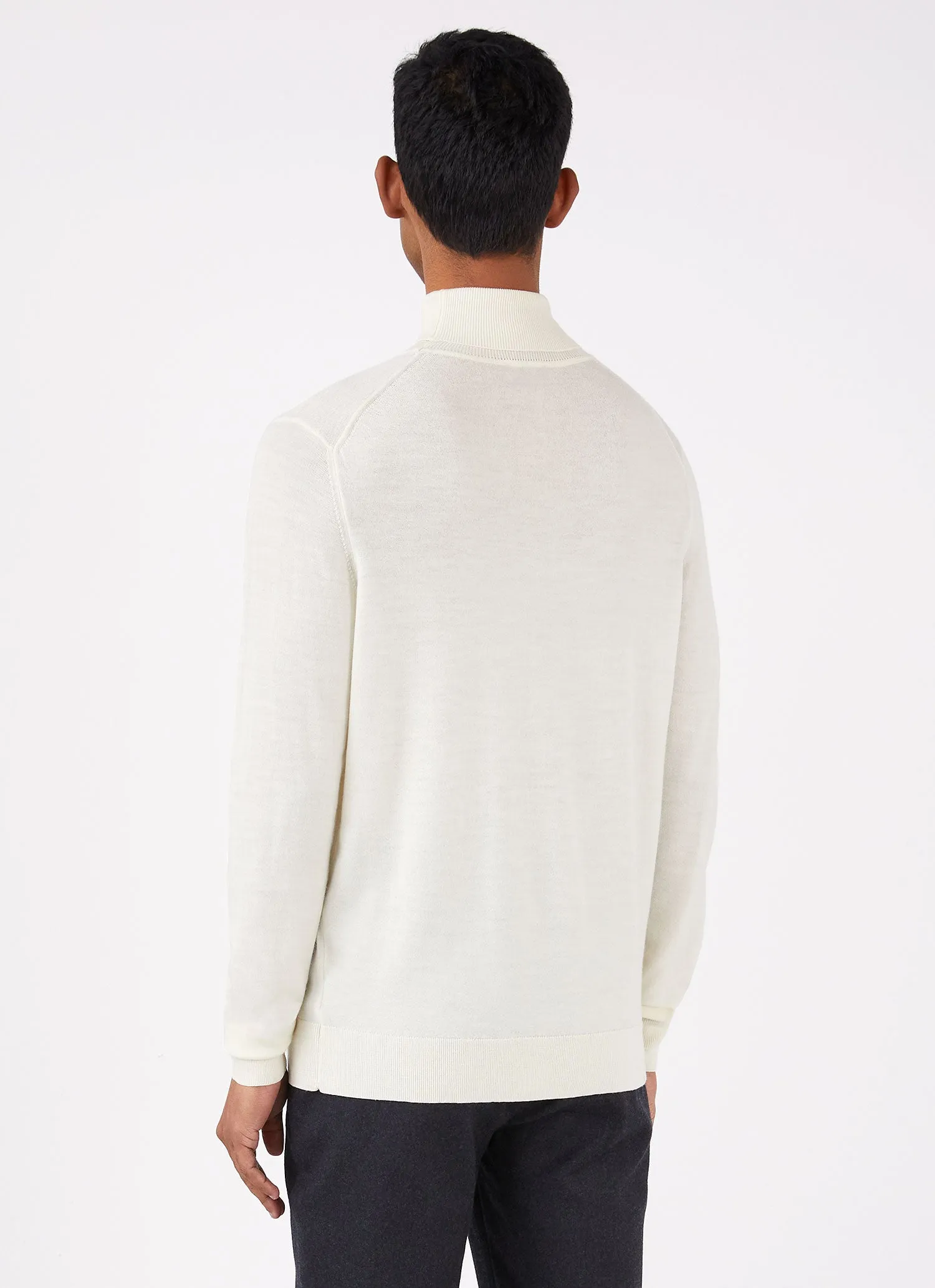 Men's Extra-Fine Merino Roll Neck in Archive White sold by Sunspel product image thumbnail 4