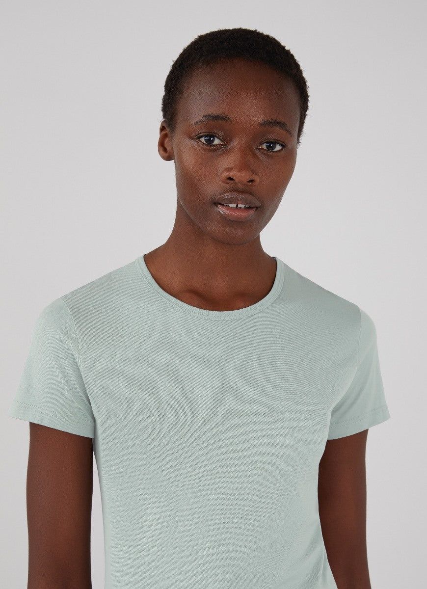 Women's Classic T-shirt in Dusky Green sold by Sunspel product image thumbnail 4