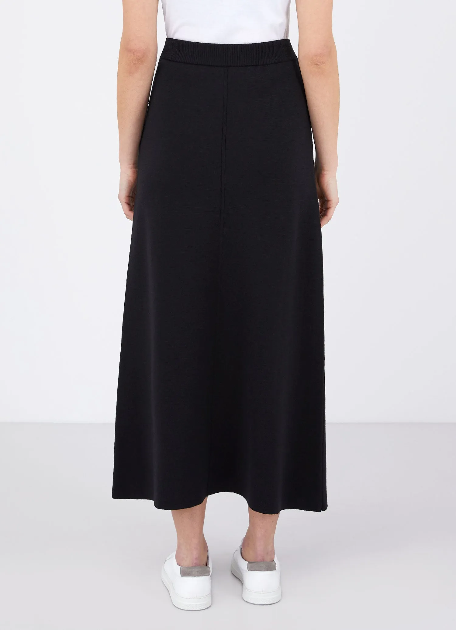 Women's Merino Midi Skirt in Black sold by Sunspel product image thumbnail 2
