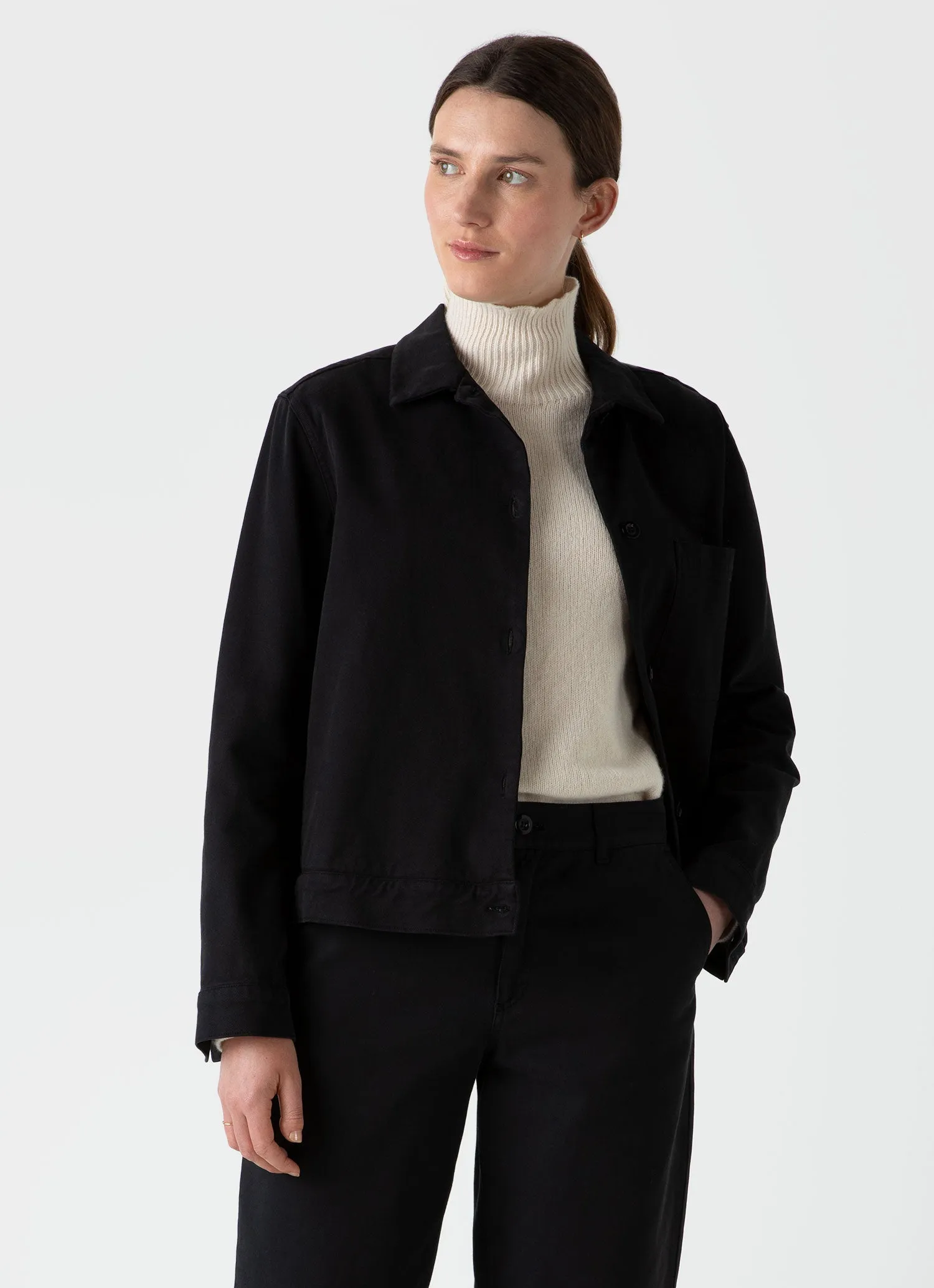 Women's Chore Jacket in Black sold by Sunspel product image thumbnail 3