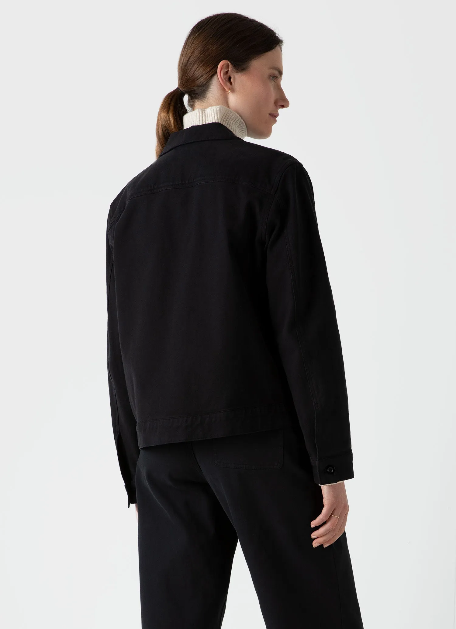 Women's Chore Jacket in Black sold by Sunspel product image thumbnail 4