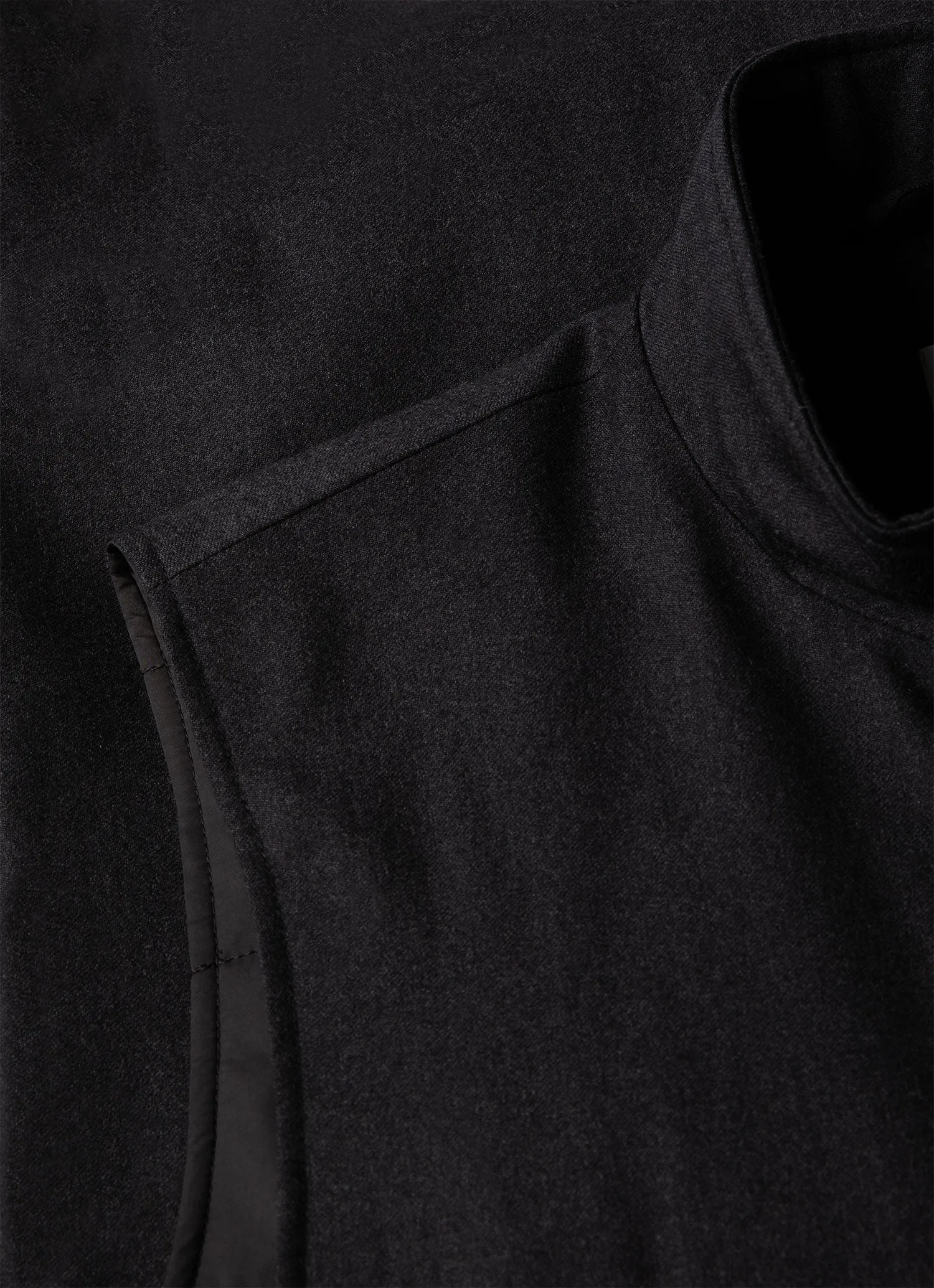 Men's Insulated Wool Gilet in Charcoal Melange sold by Sunspel product image thumbnail 4