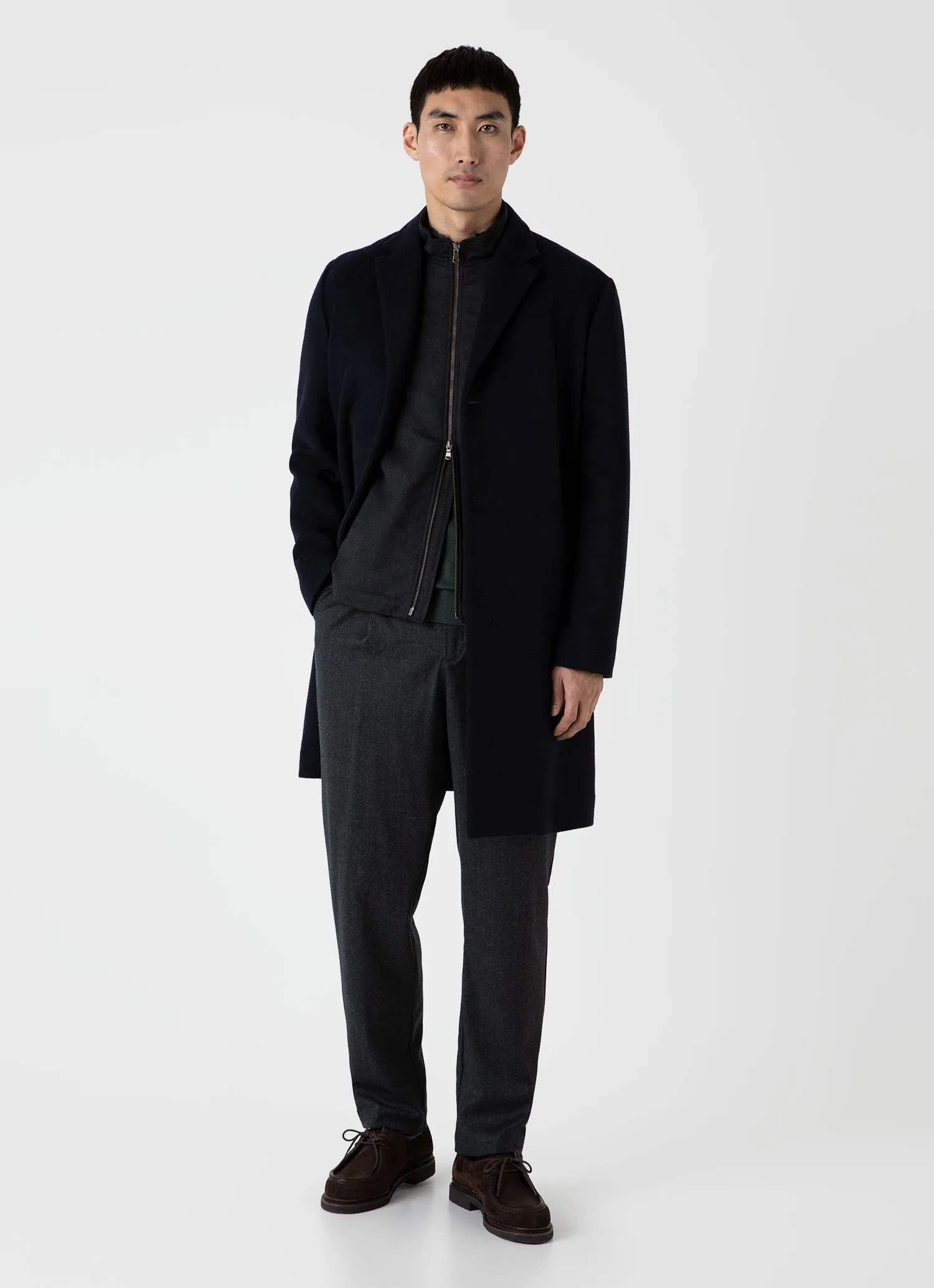 Men's Insulated Wool Gilet in Charcoal Melange sold by Sunspel product image thumbnail 3