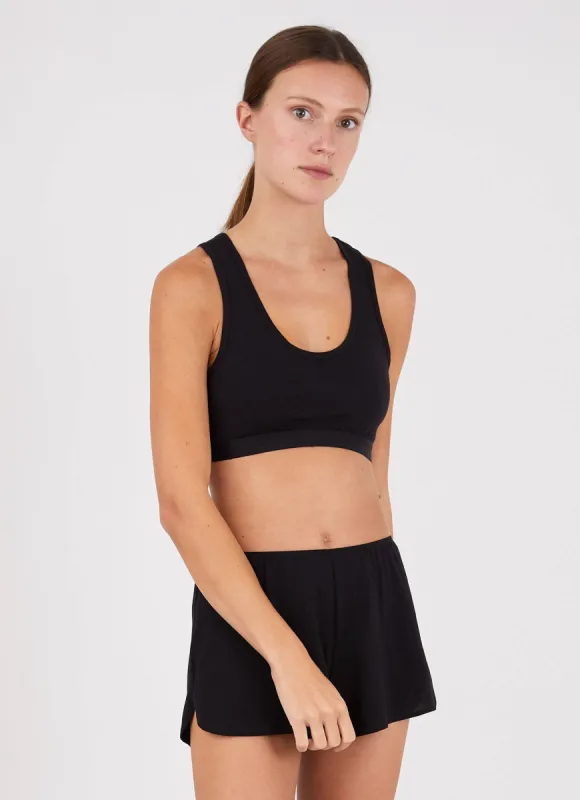 Women's Crop Top in Black sold by Sunspel