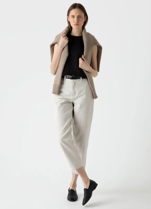 Women's Boy Fit Tank in Black sold by Sunspel