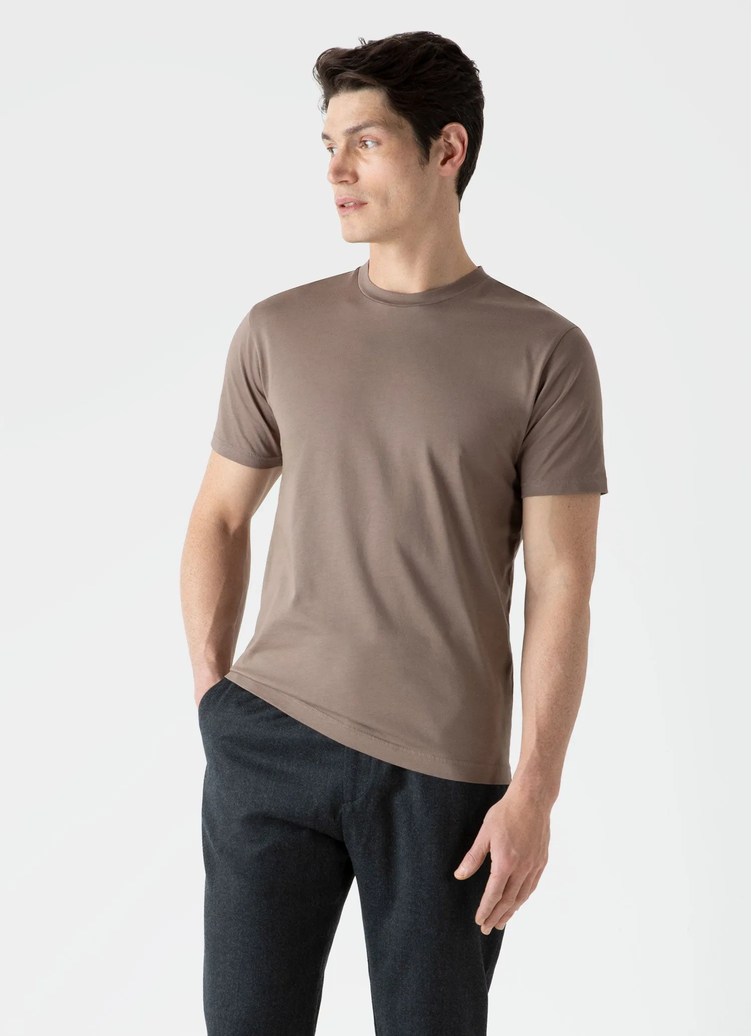 Men's Riviera Midweight T-shirt in Cedar sold by Sunspel product image thumbnail 2