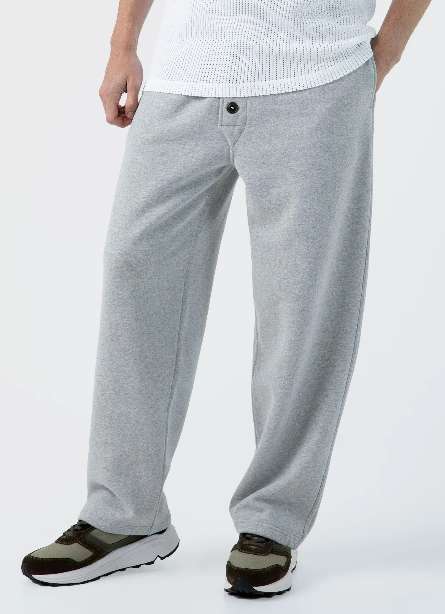 Men's Sunspel x Nigel Cabourn Sweatpant in Light Grey Melange sold by Sunspel product image thumbnail 3