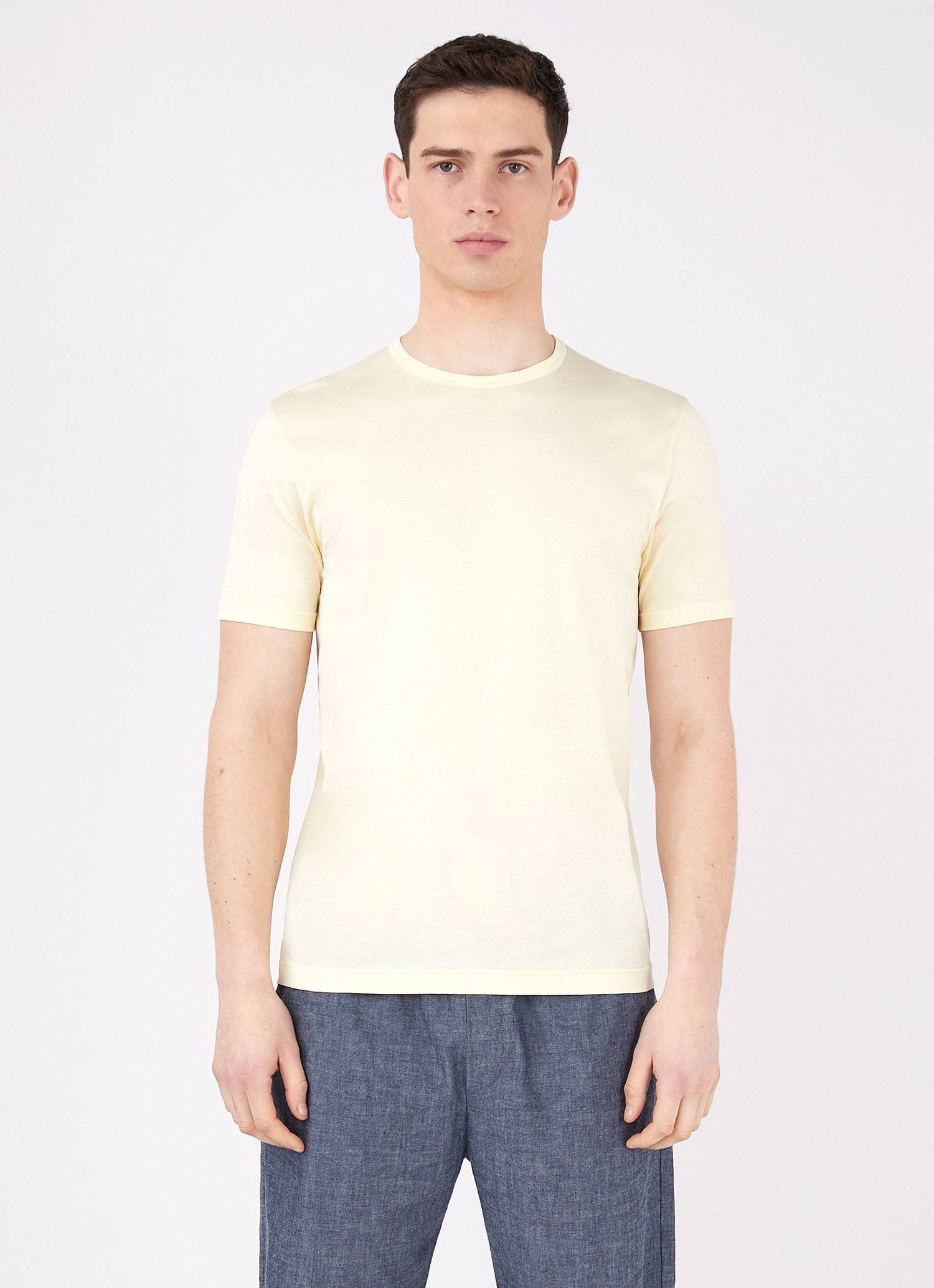Men's Classic T-shirt in Lemon sold by Sunspel product image thumbnail 2