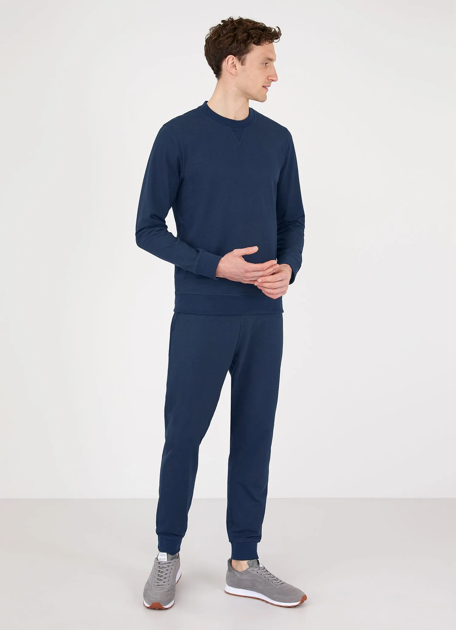 Men's DriRelease Active Sweatshirt in Marine Blue sold by Sunspel product image thumbnail 3