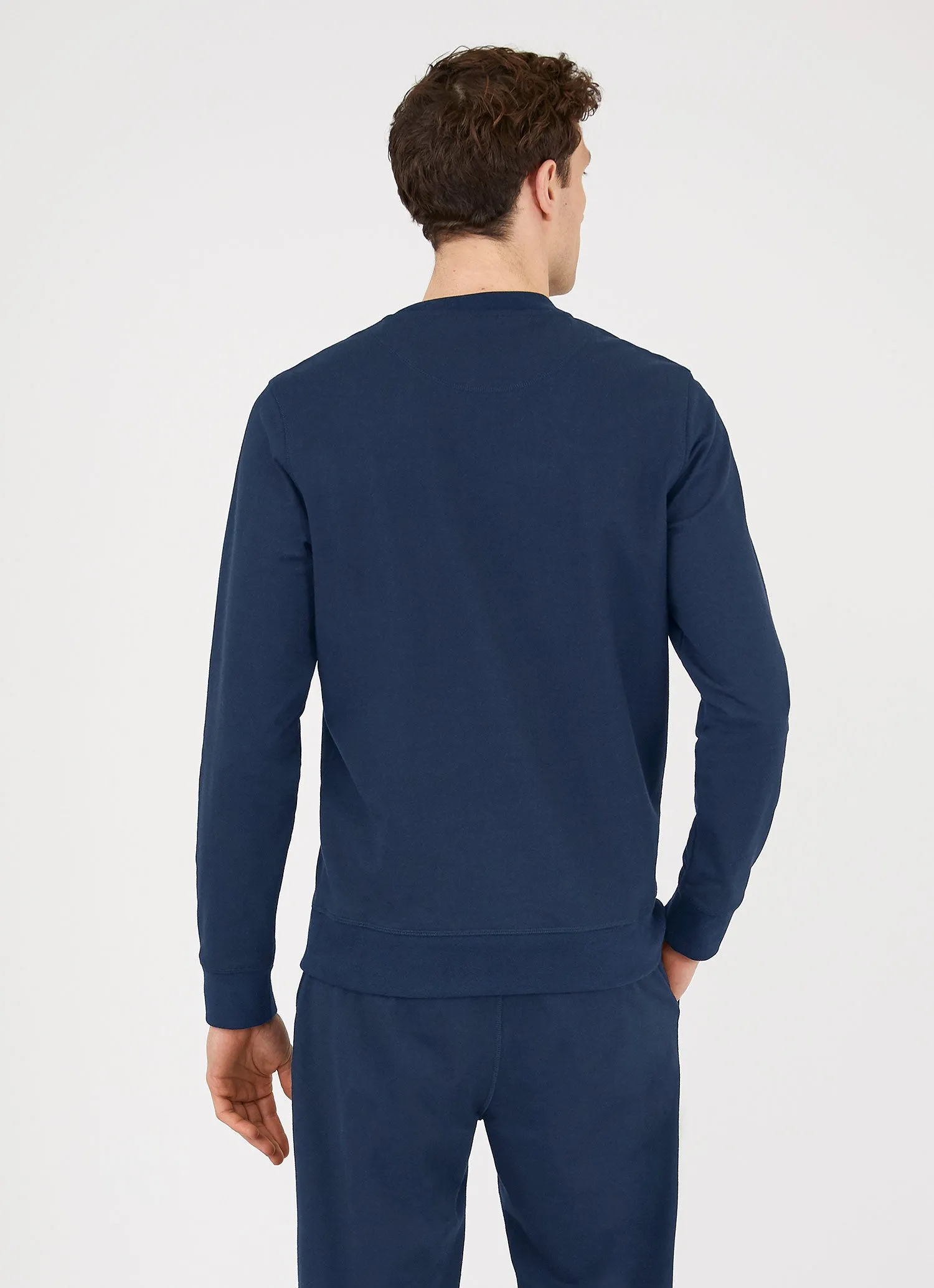 Men's DriRelease Active Sweatshirt in Marine Blue sold by Sunspel product image thumbnail 4