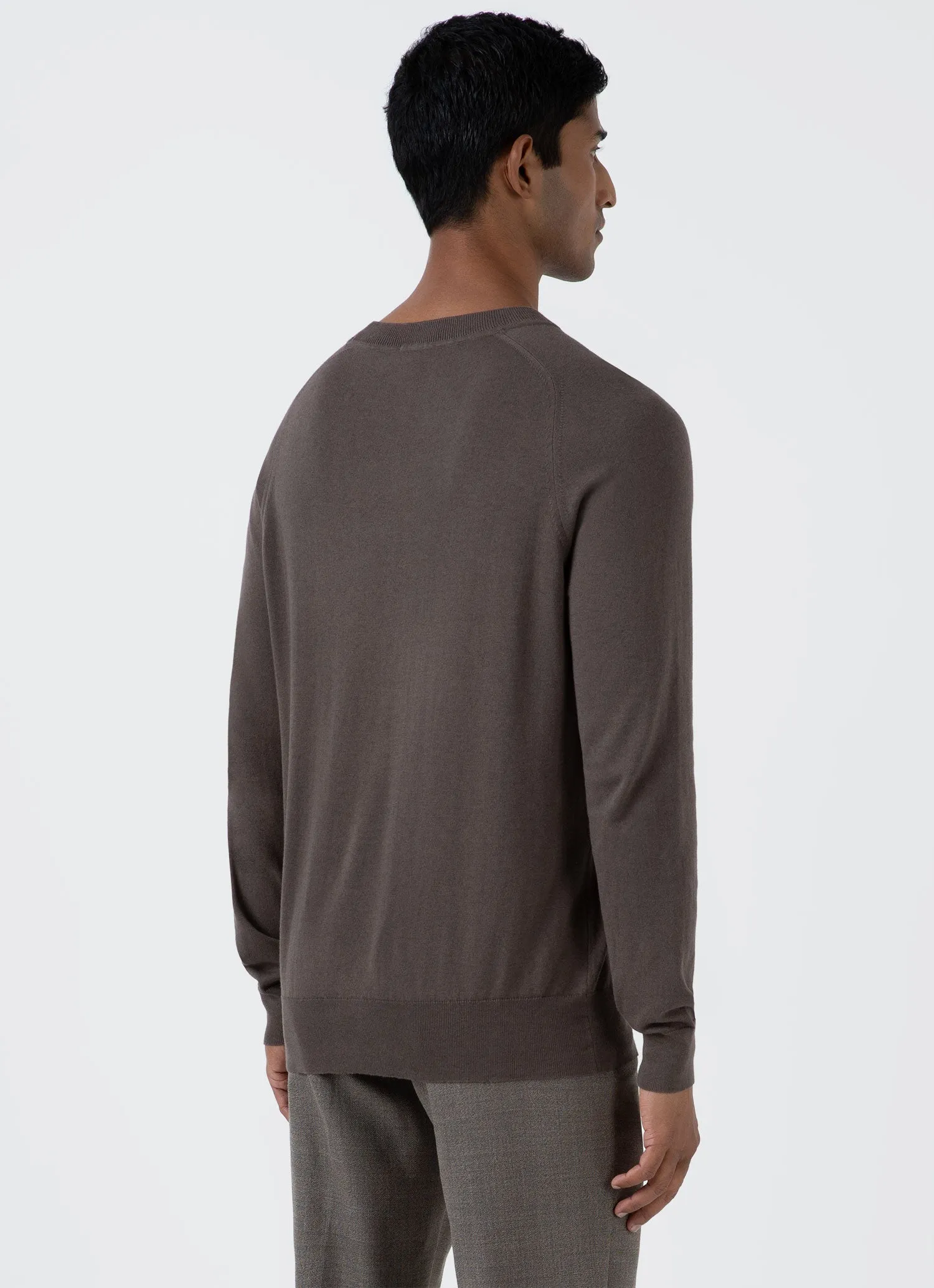 Men's Sea Island Cashmere Crew Neck Jumper in Cedar sold by Sunspel product image thumbnail 5