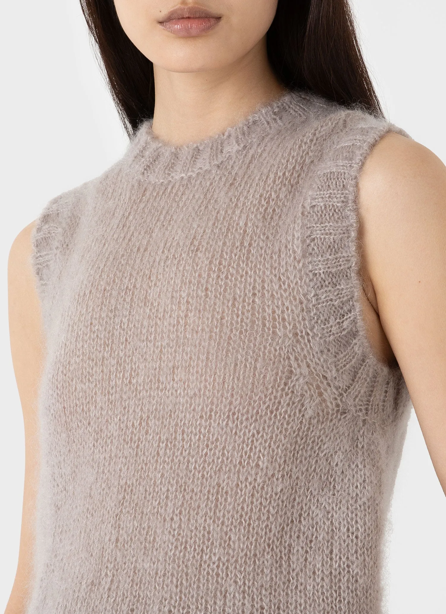 Women's Mohair Silk Vest in Sandstone sold by Sunspel product image thumbnail 4