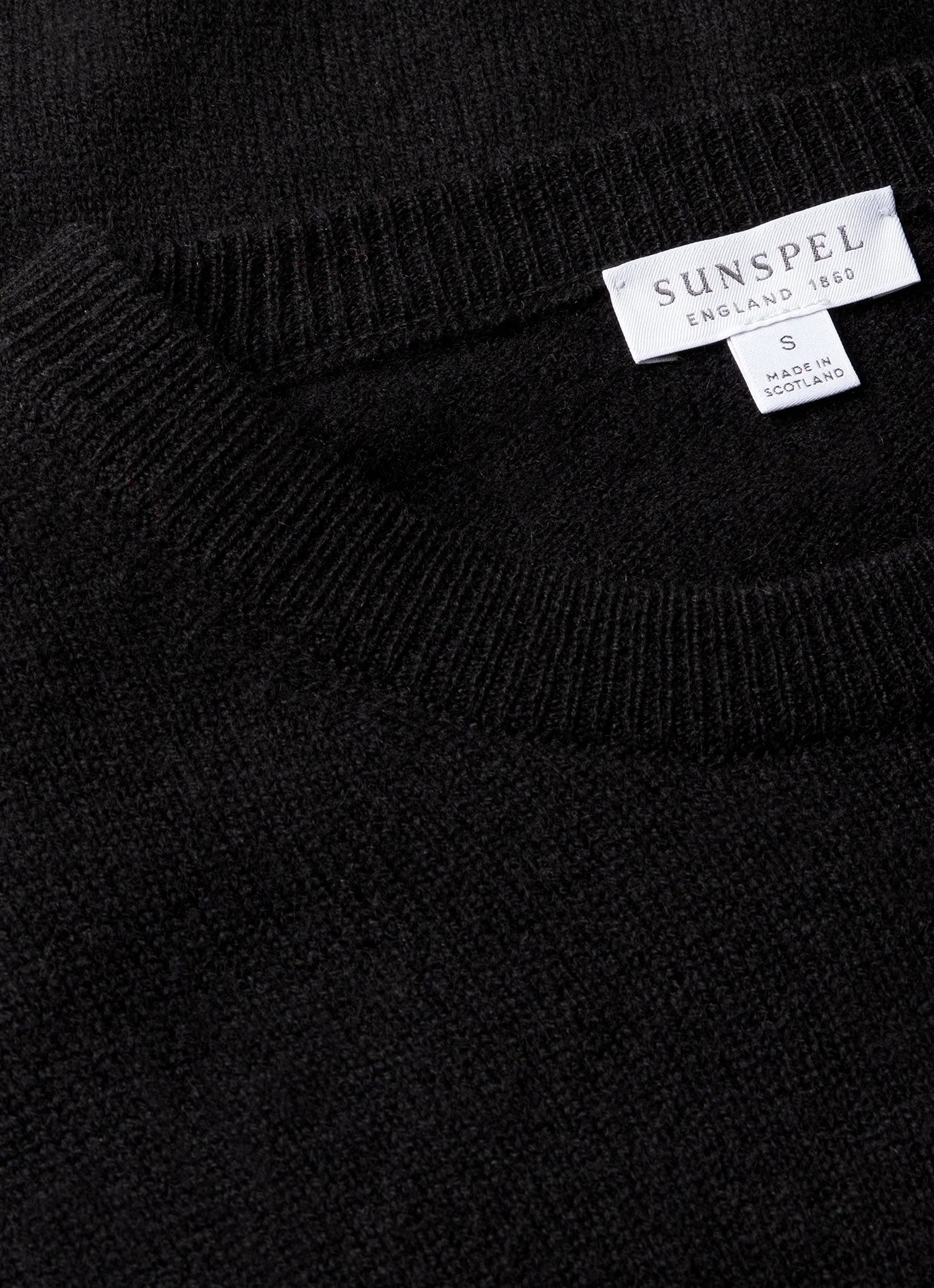 Men's Cashmere Crew Neck Jumper in Black sold by Sunspel product image thumbnail 4