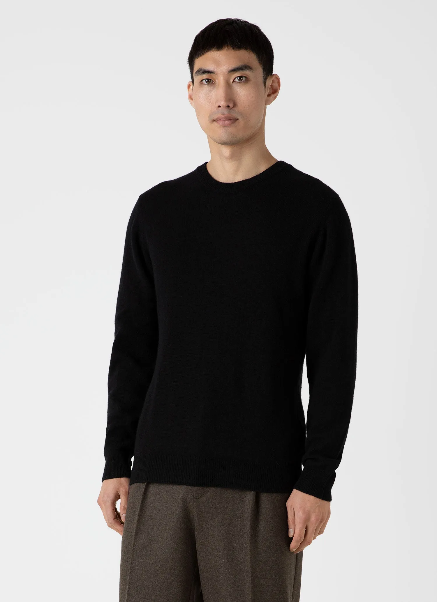 Men's Cashmere Crew Neck Jumper in Black sold by Sunspel product image thumbnail 2