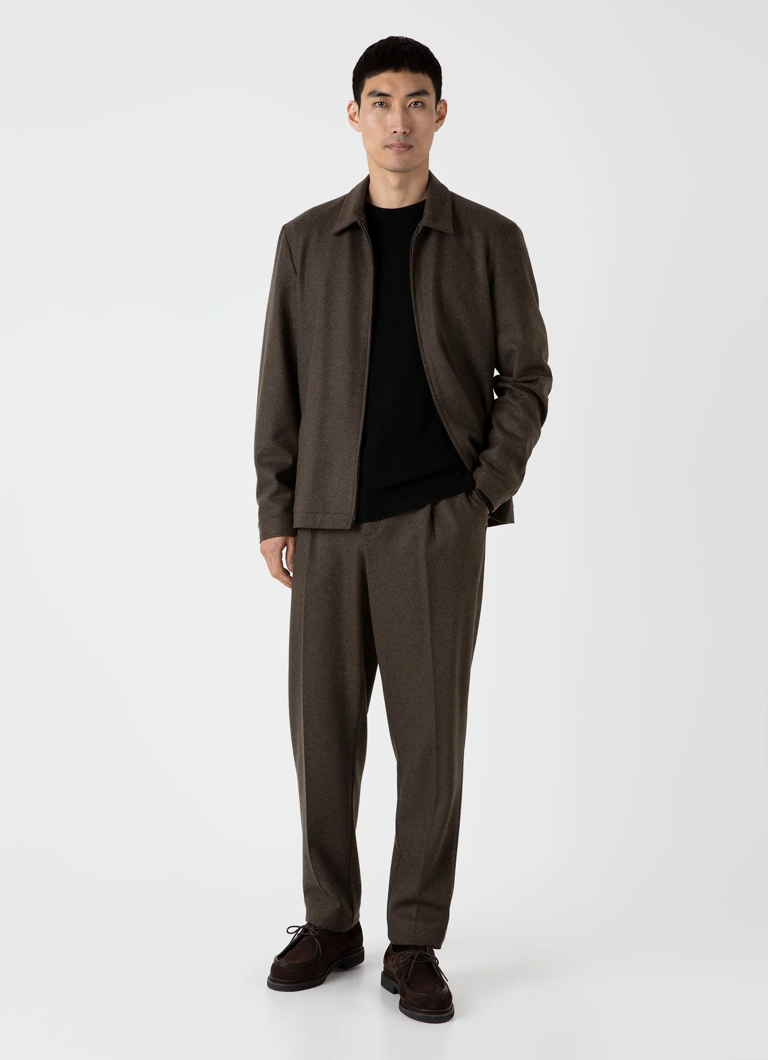 Men's Cashmere Crew Neck Jumper in Black sold by Sunspel product image thumbnail 3