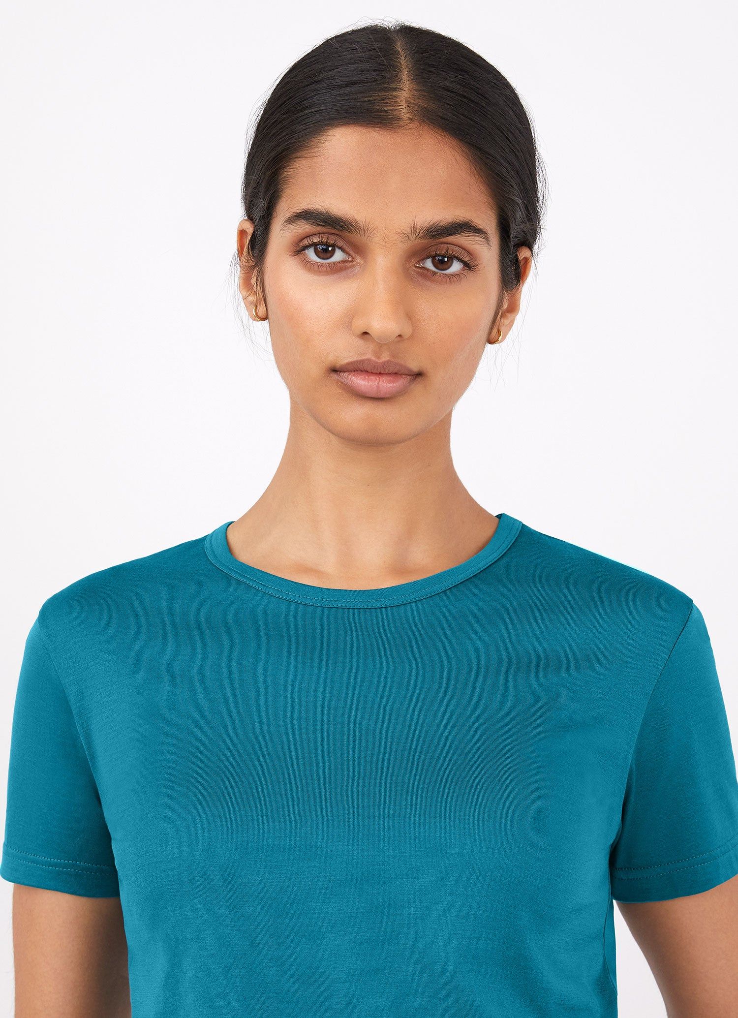 Women's Classic T-shirt in Lagoon Blue sold by Sunspel product image thumbnail 3