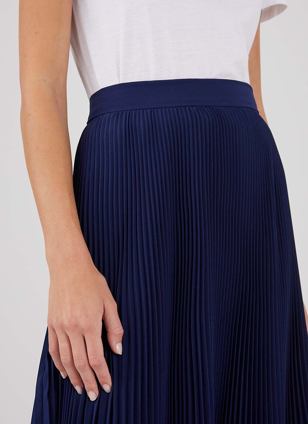 Women's Pleated Skirt in Navy sold by Sunspel product image thumbnail 4