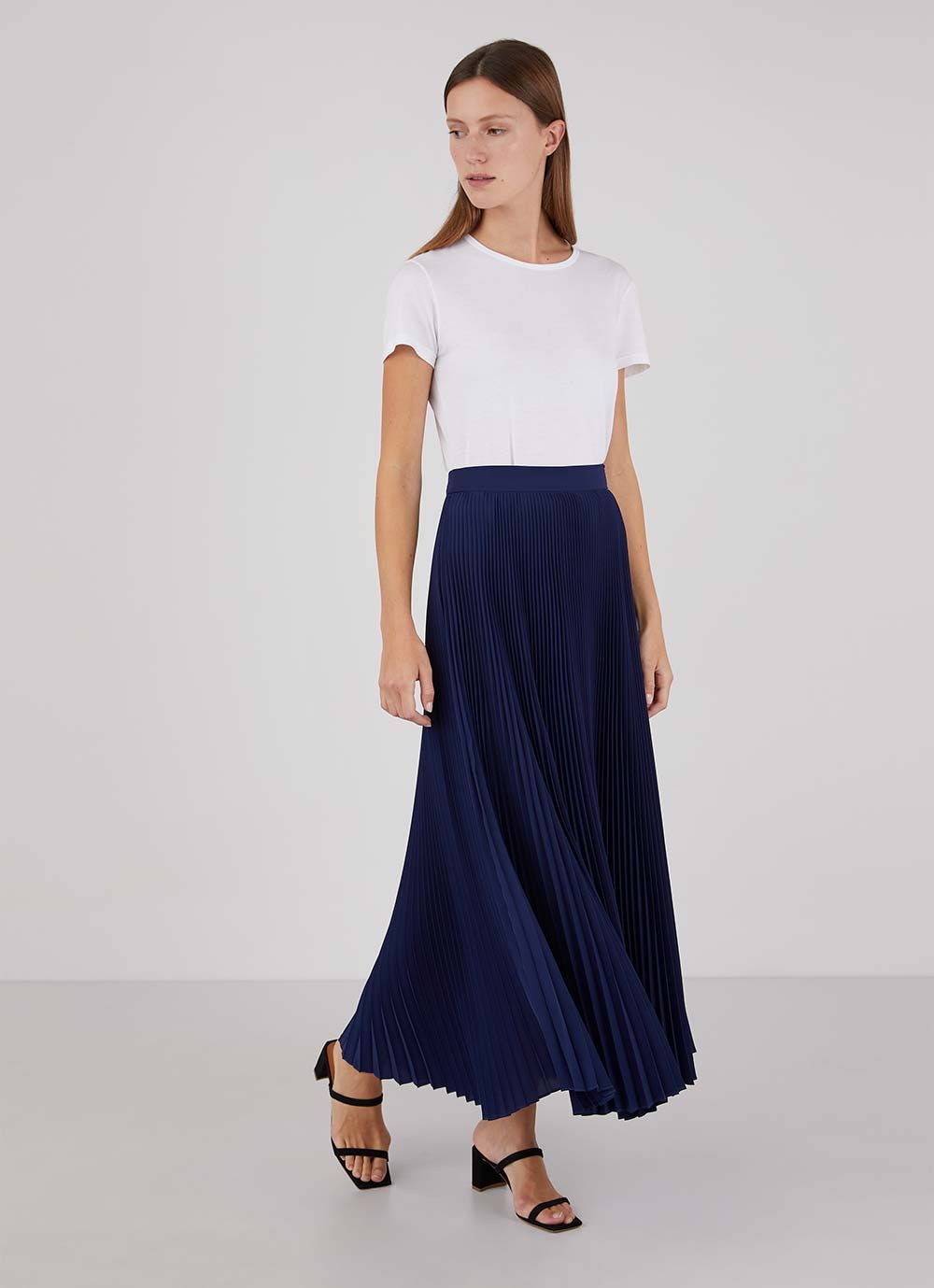 Women's Pleated Skirt in Navy sold by Sunspel product image thumbnail 2